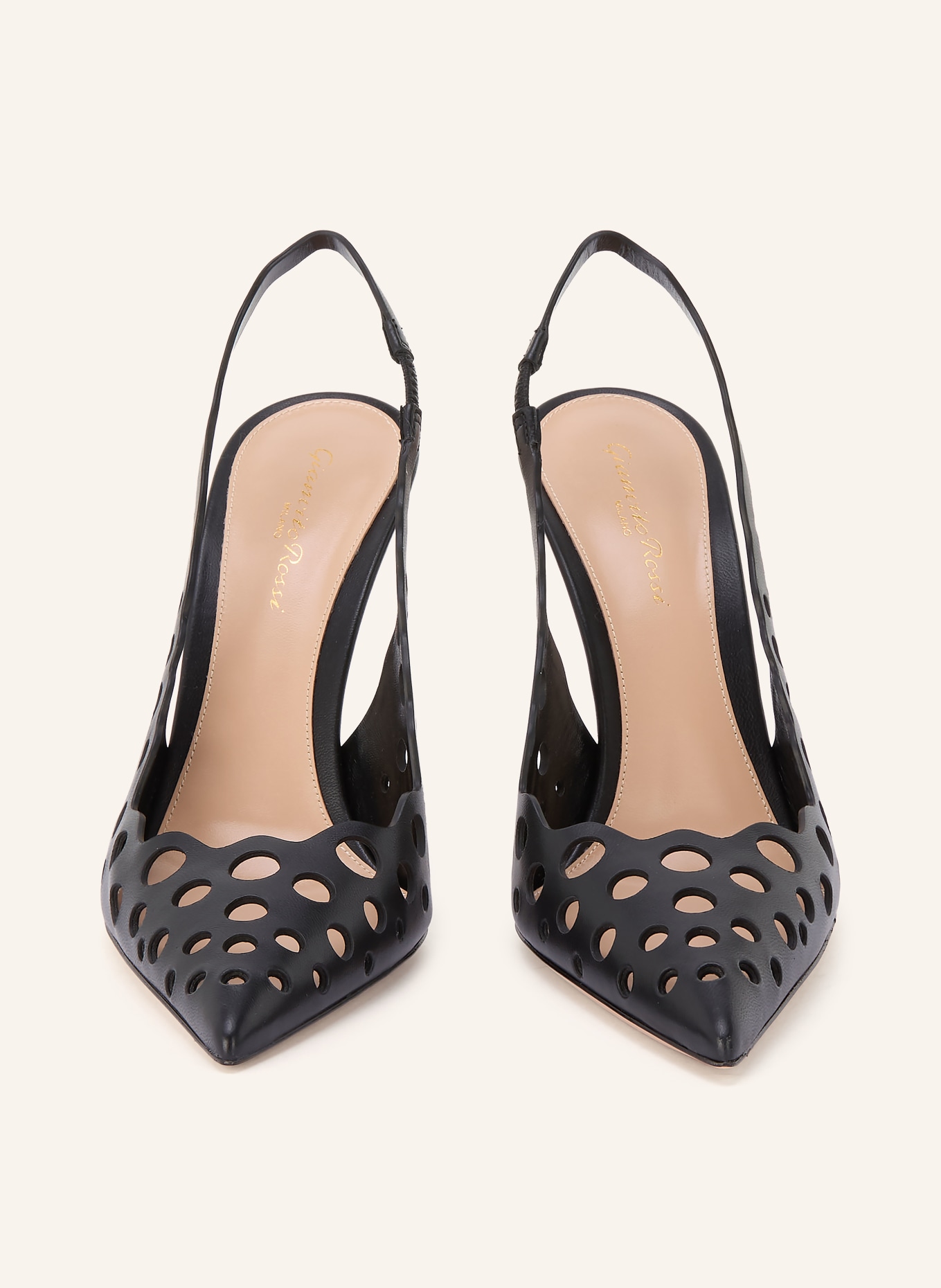 Gianvito Rossi Slingback pumps with cutouts: BLACK