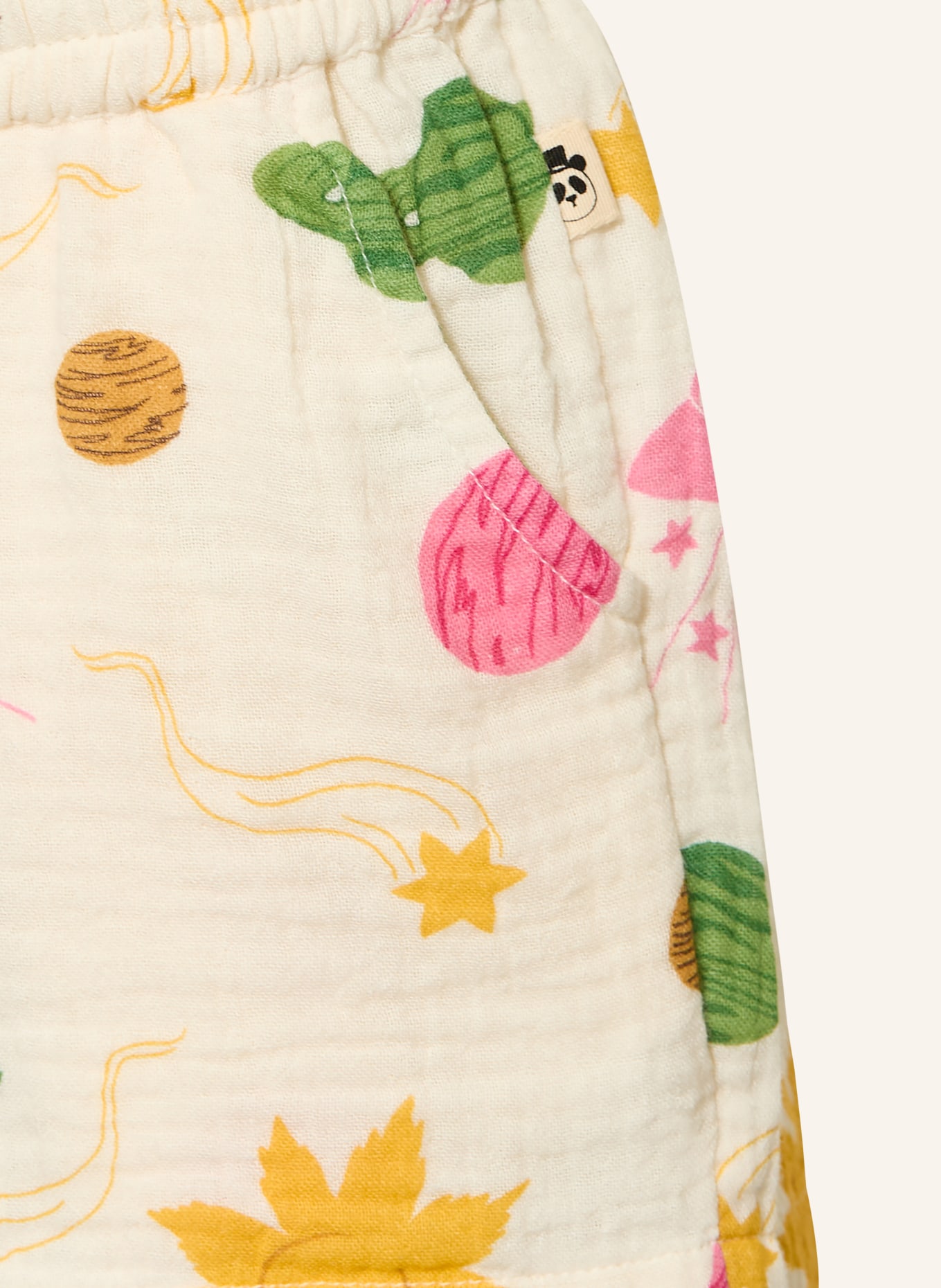 mini rodini Musselinshorts: BEIGE / PINK / GRÜN