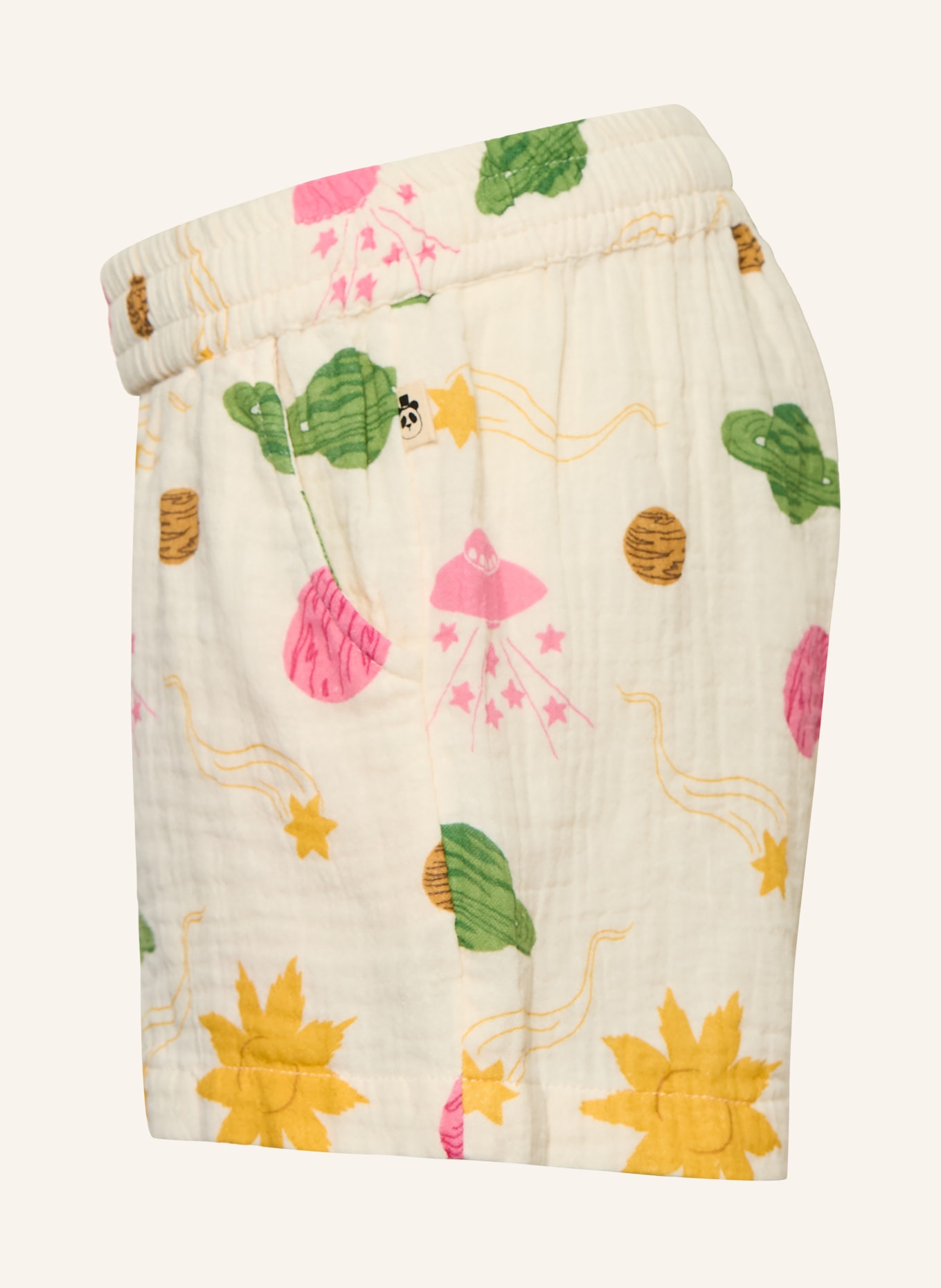 mini rodini Musselinshorts: BEIGE / PINK / GRÜN