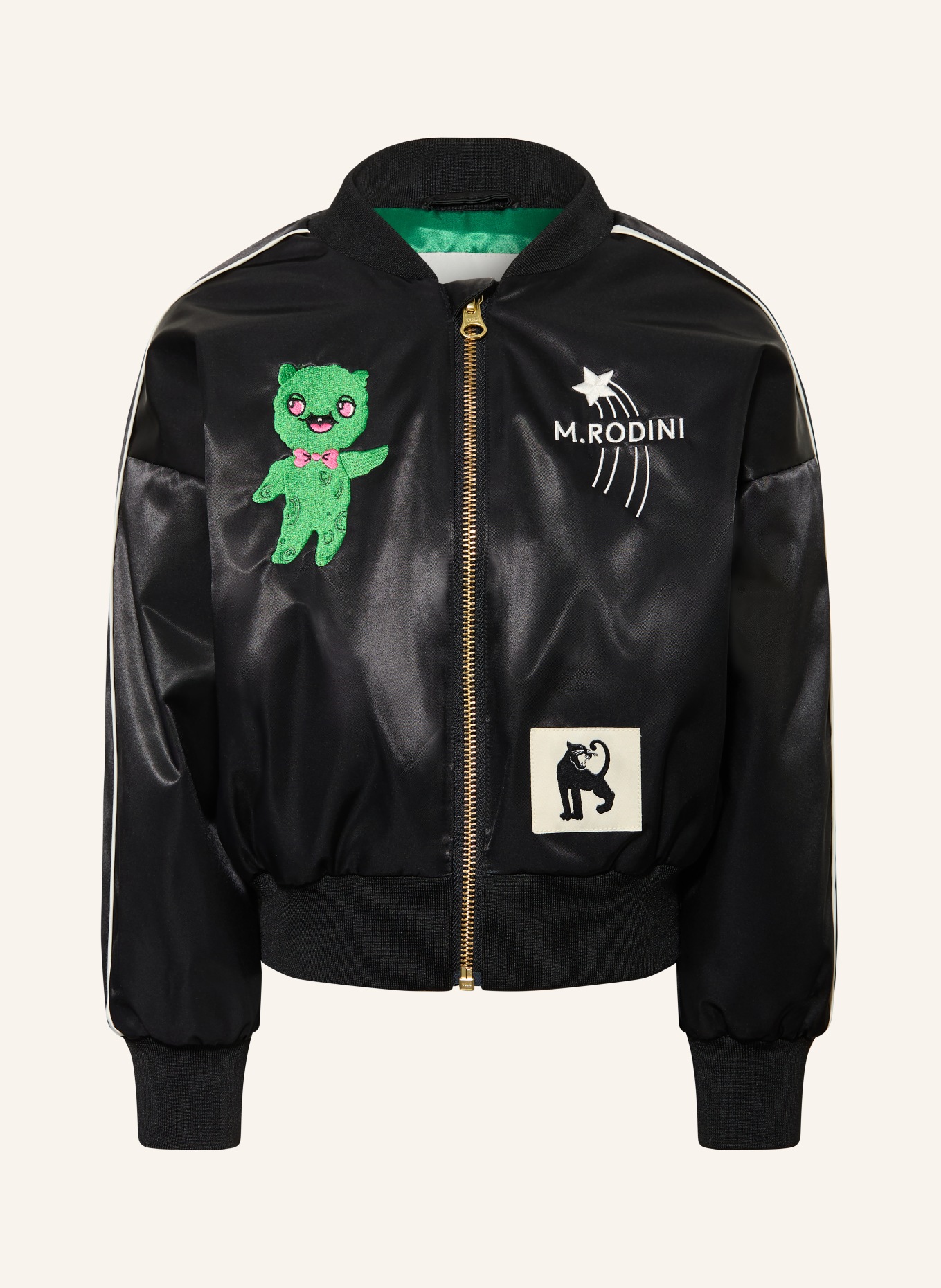 mini rodini Blouson: SCHWARZ / GRÜN / WEISS