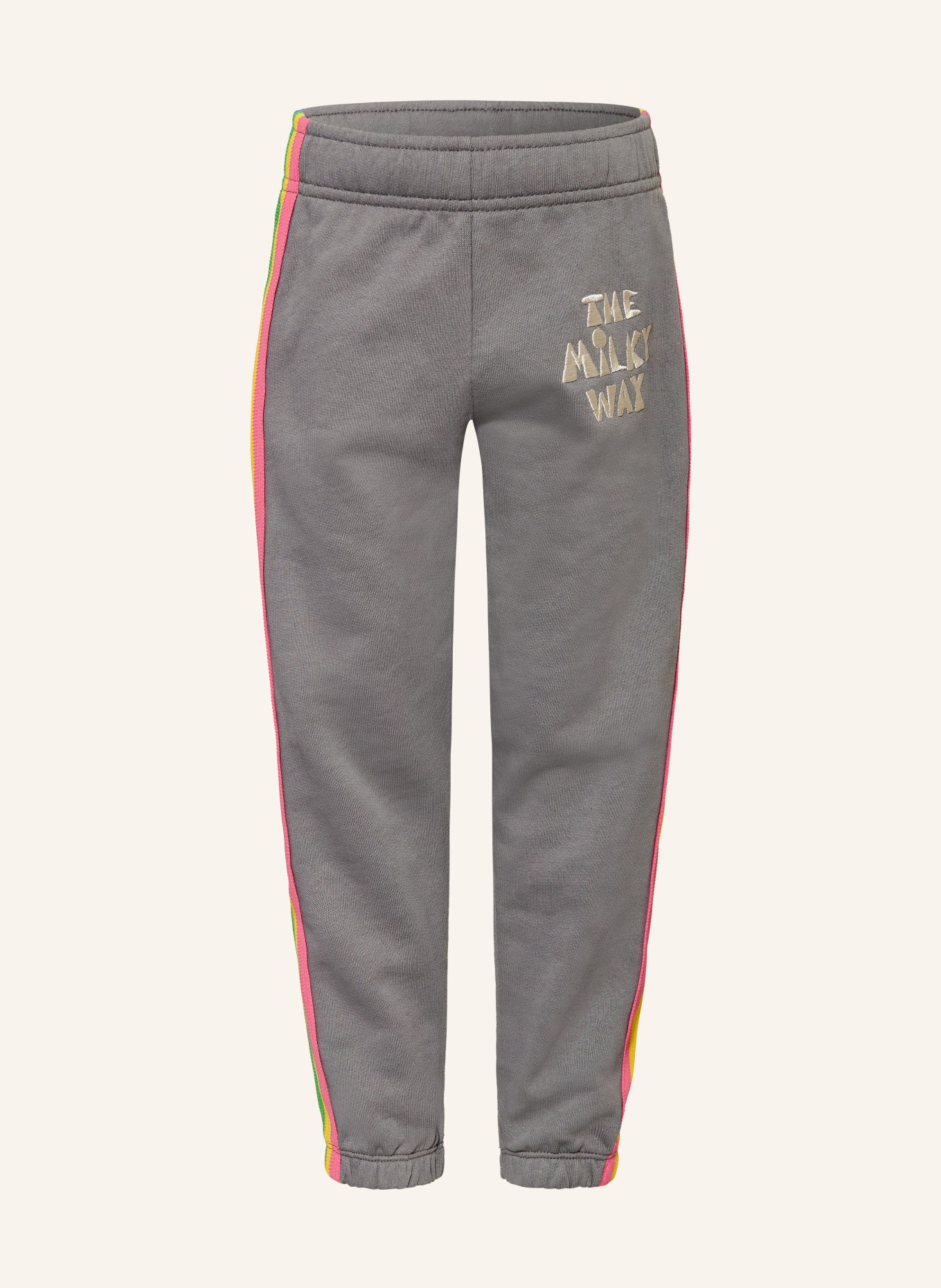 mini rodini Sweatpants: GRAU / CREME / PINK