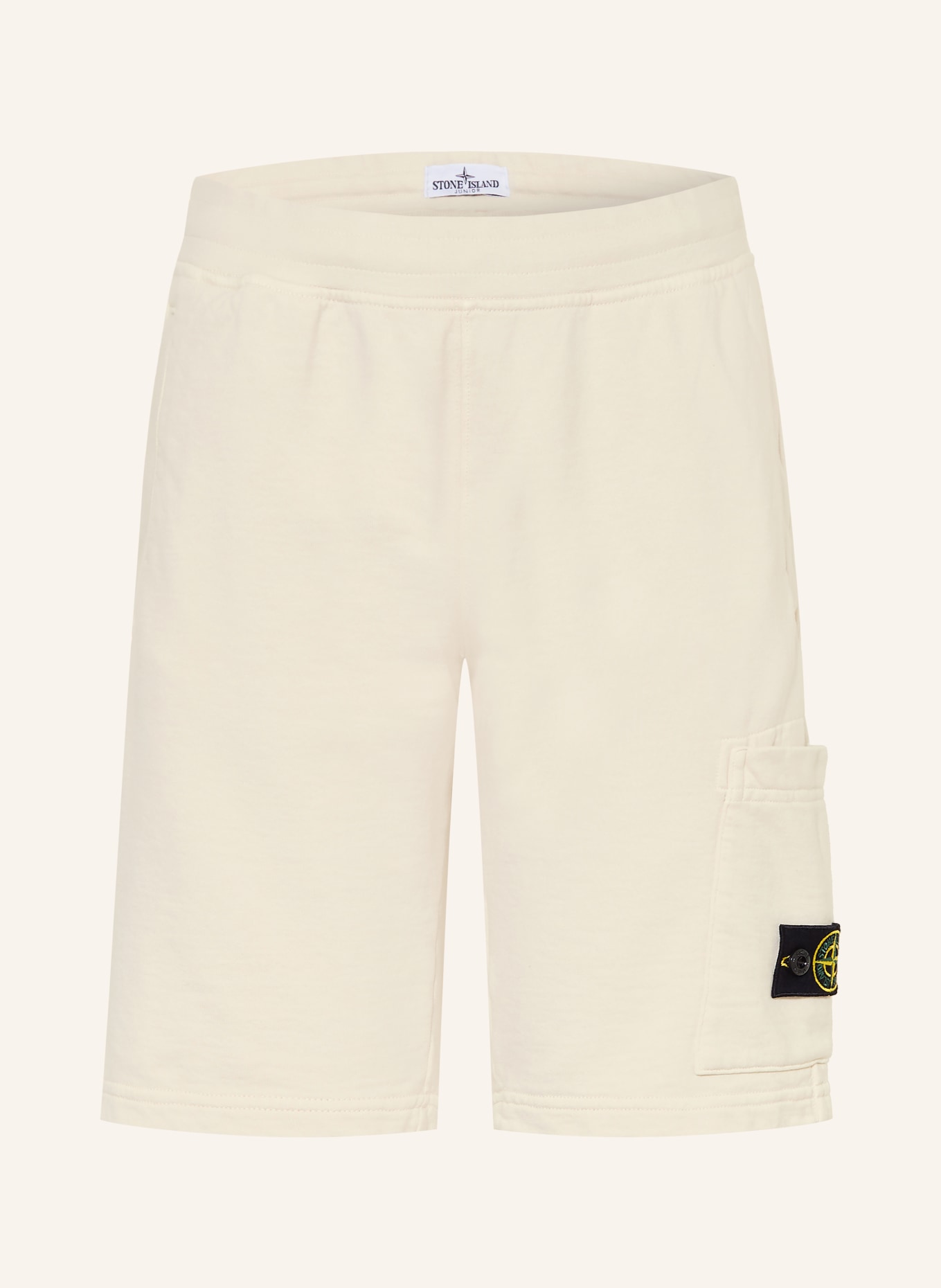 STONE ISLAND JUNIOR Sweatshorts: ECRU / SCHWARZ