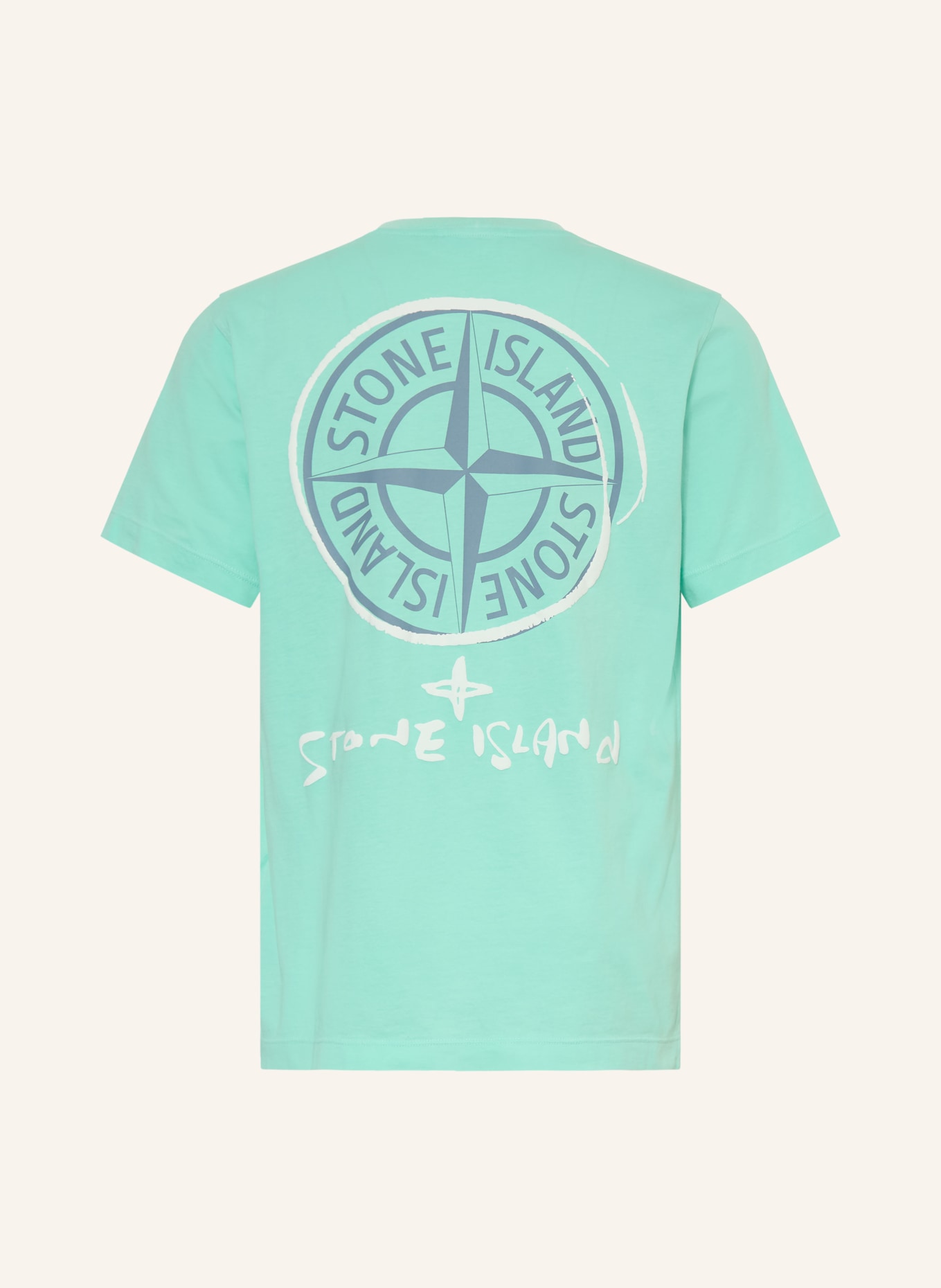 STONE ISLAND JUNIOR T-Shirt: TÜRKIS / ECRU / GRAU