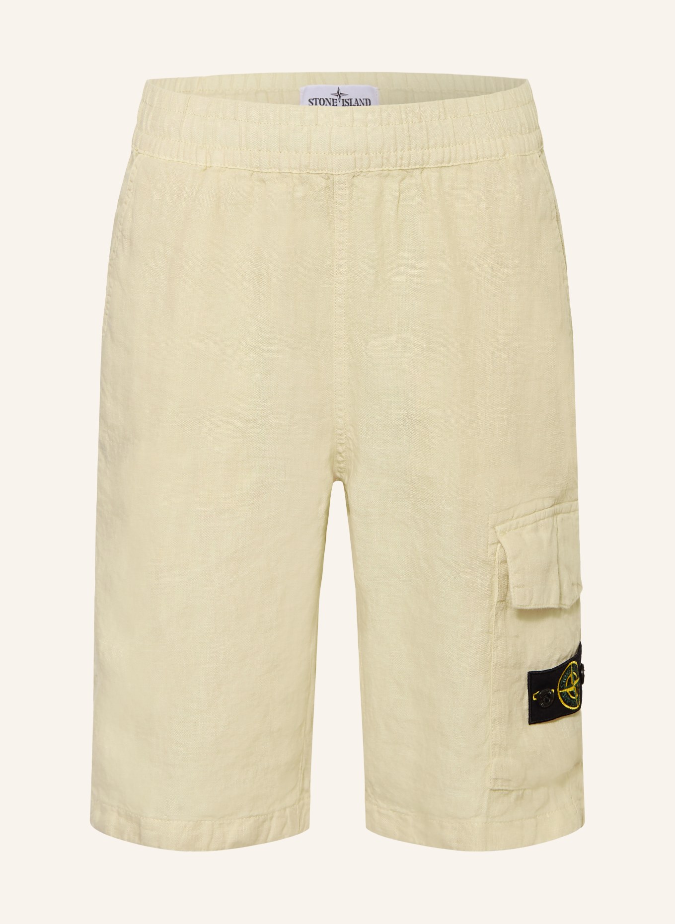 STONE ISLAND JUNIOR Cargoshorts Regular Fit aus Leinen: BEIGE