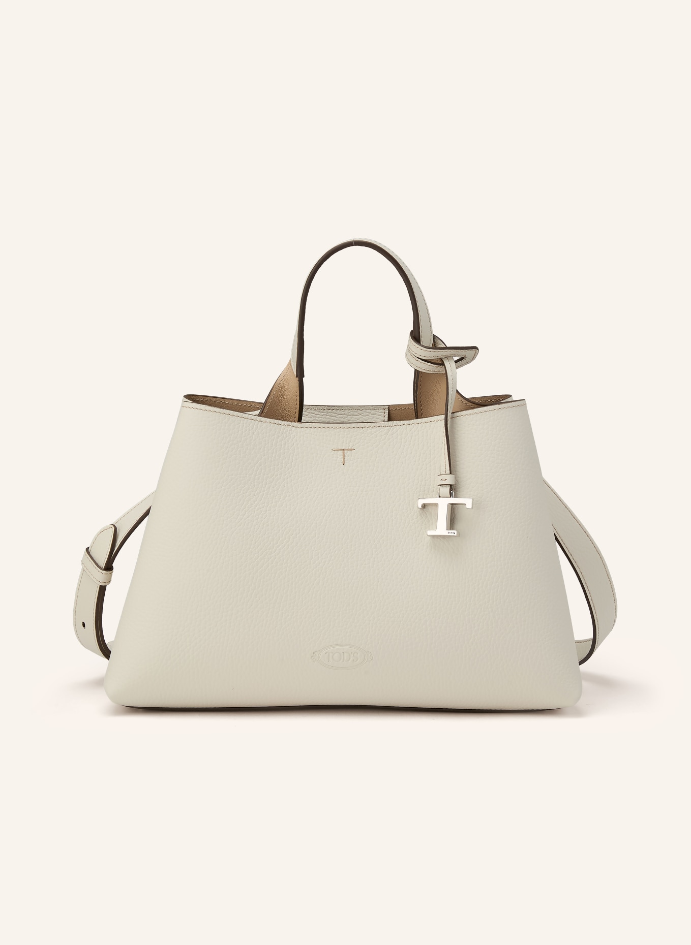 TOD'S SMALL handbag: WHITE / SILVER