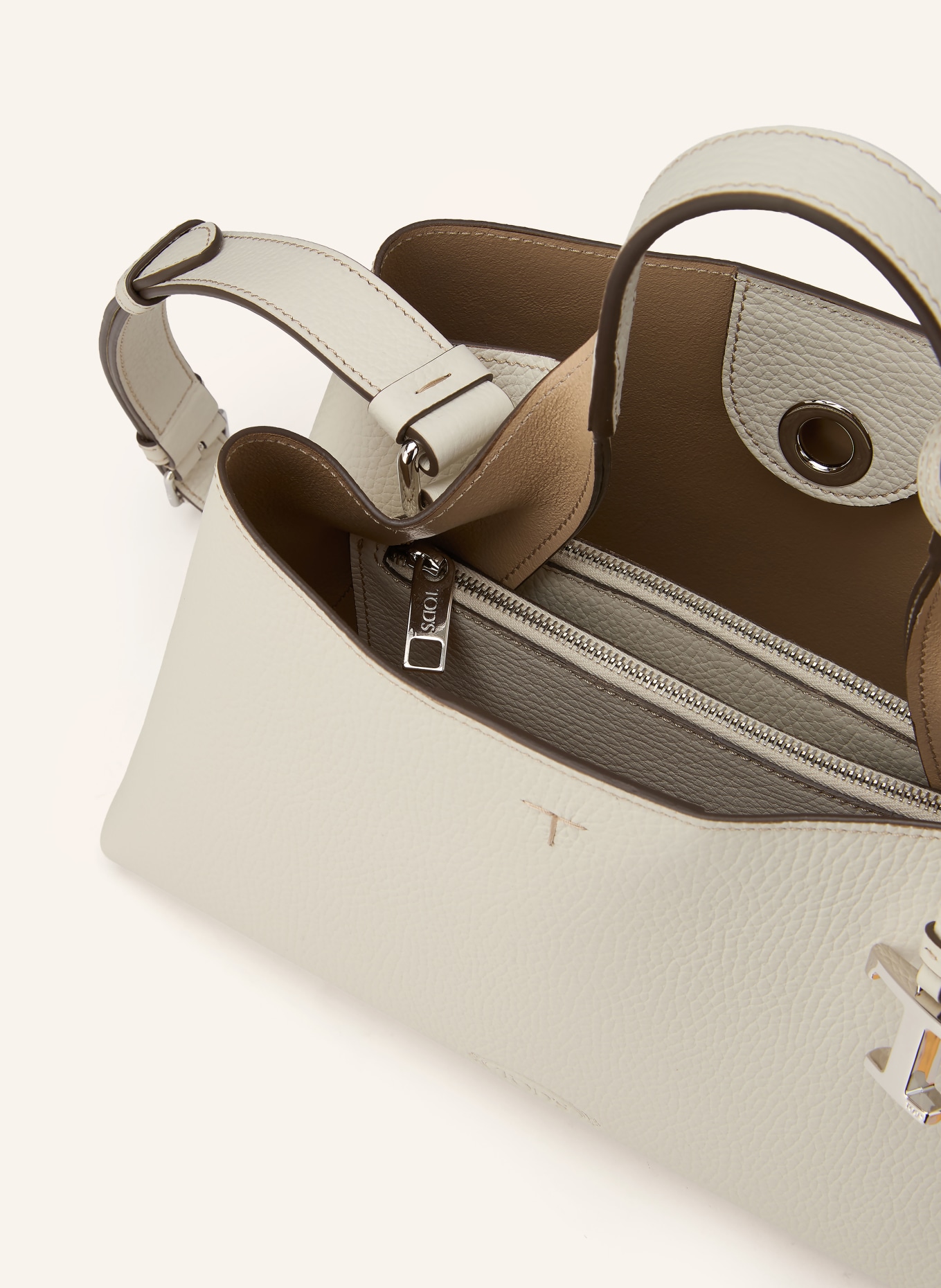 TOD'S SMALL handbag: WHITE / SILVER