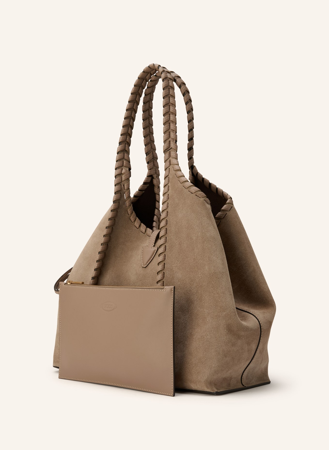 TOD'S Shopper mit Pouch: TAUPE