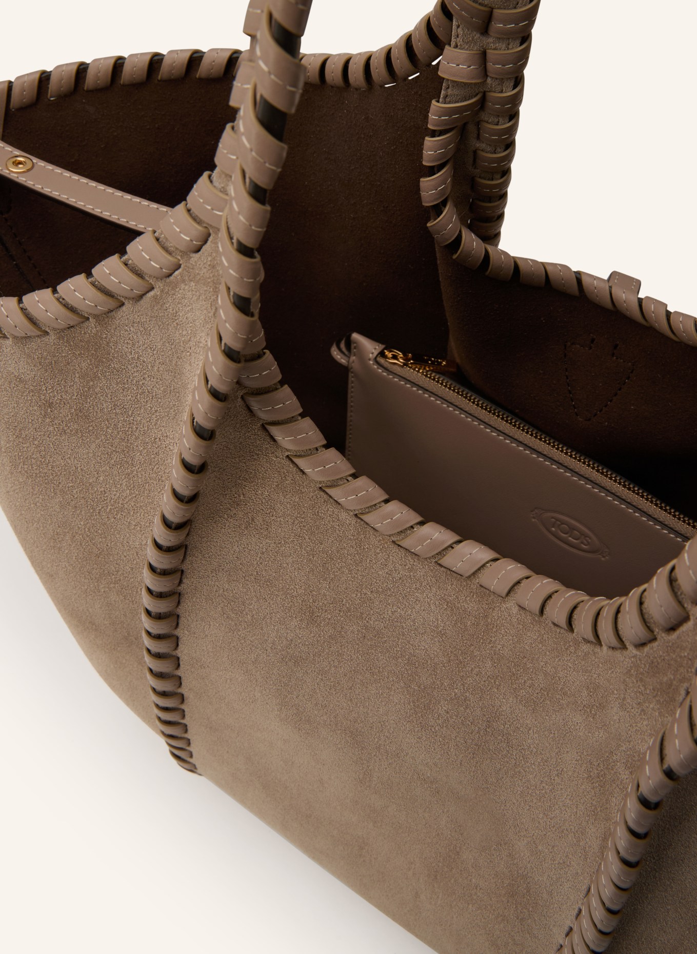 TOD'S Shopper mit Pouch: TAUPE