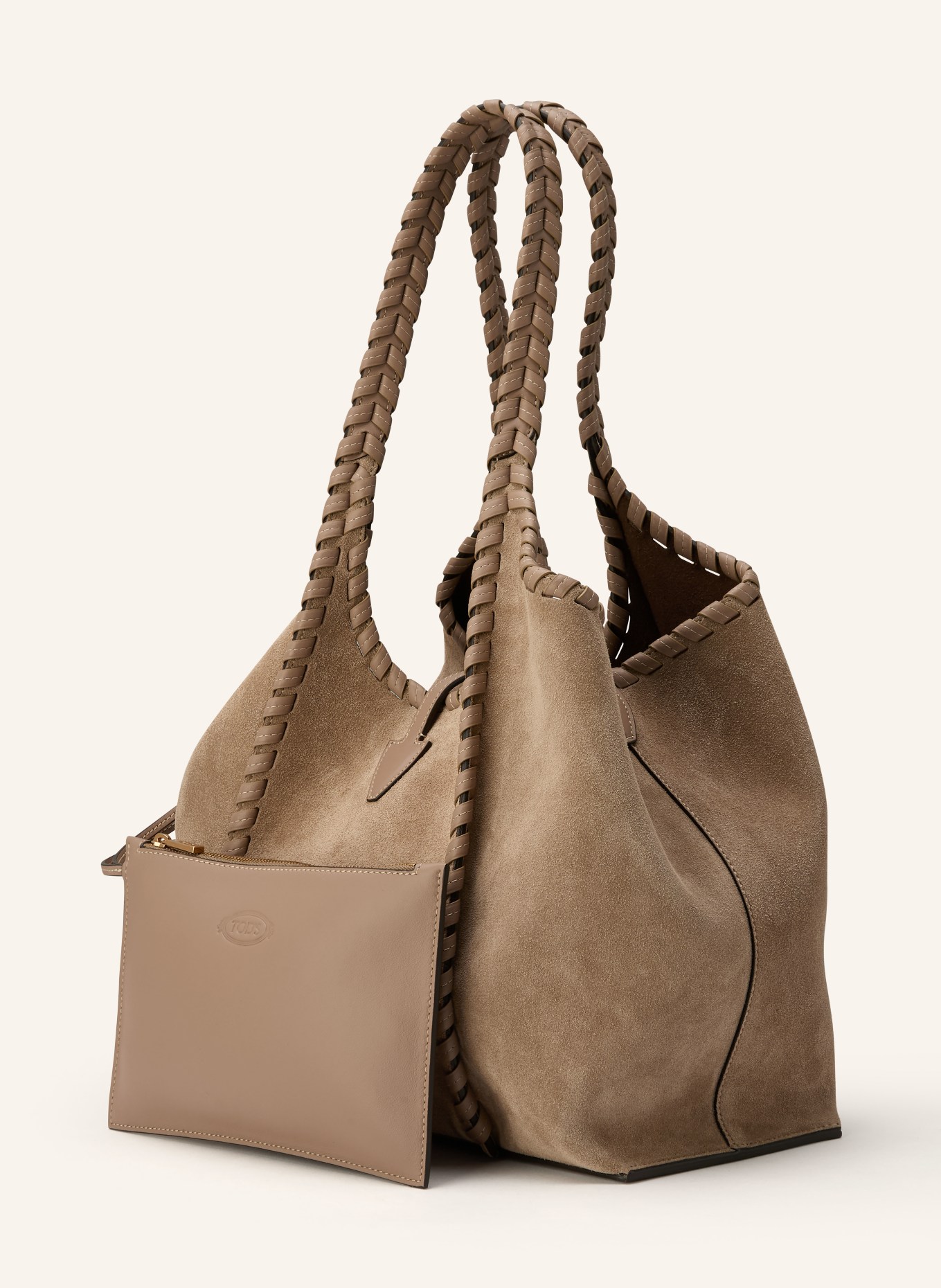 TOD'S Shopper mit Pouch: TAUPE