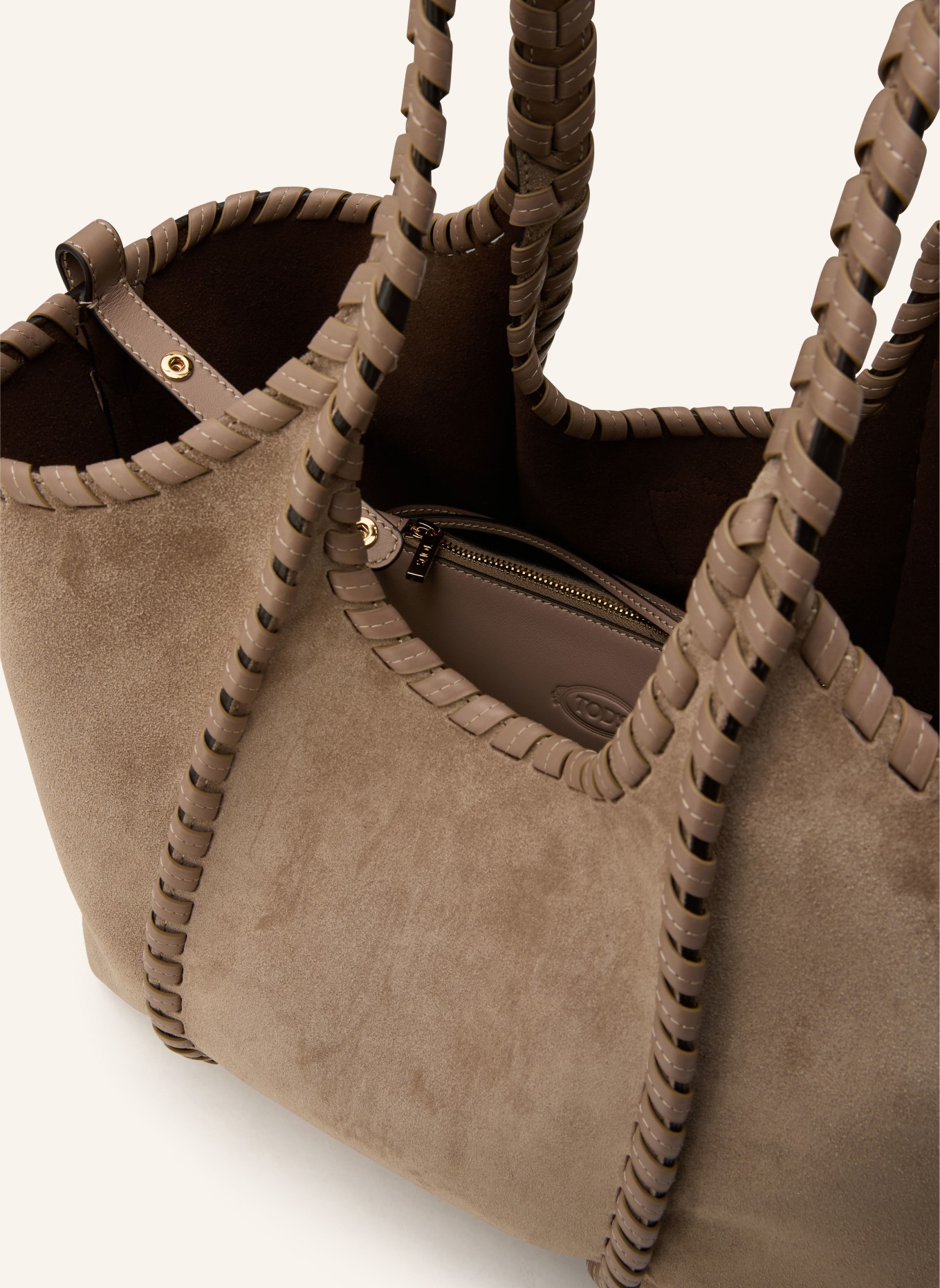 TOD'S Shopper mit Pouch: TAUPE