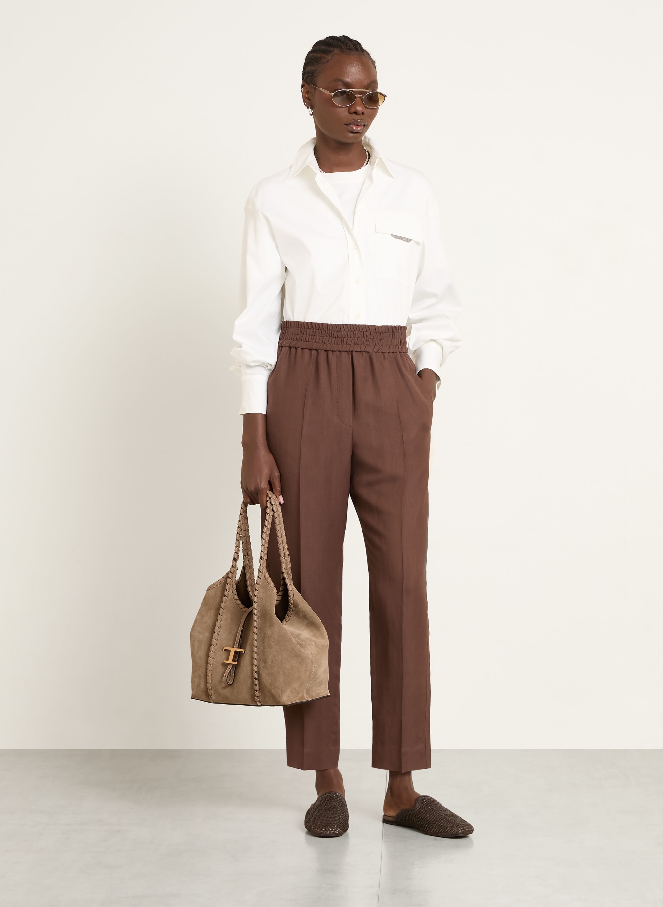 TOD'S Shopper mit Pouch: TAUPE