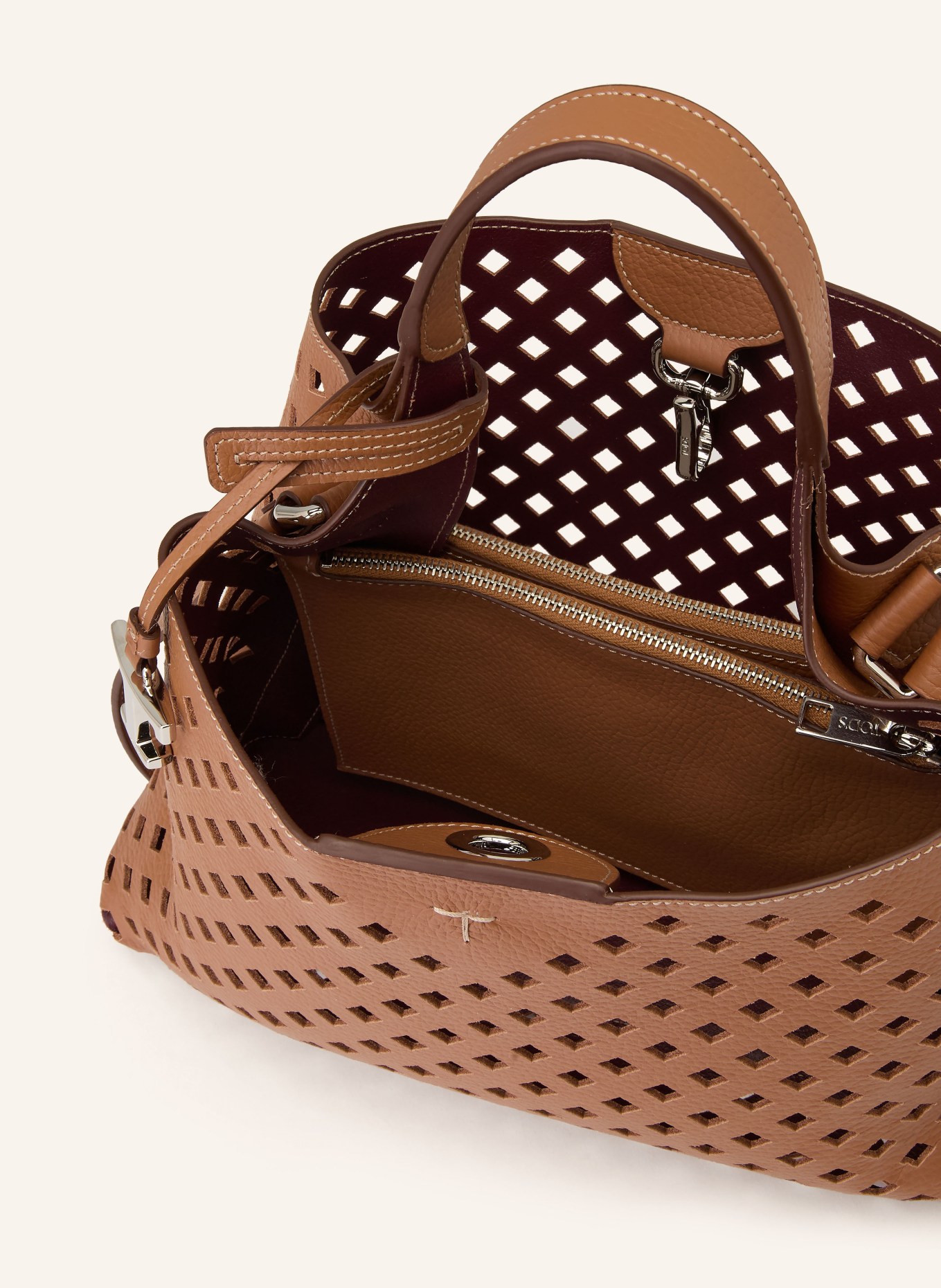 TOD'S Sac à main SMALL: MARRON / ARGENT