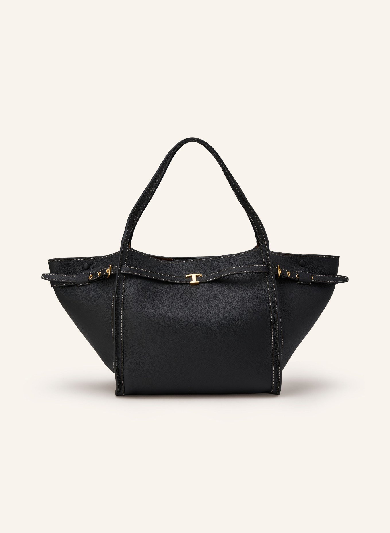 TOD'S Shopper MEDIUM: SCHWARZ / GOLD