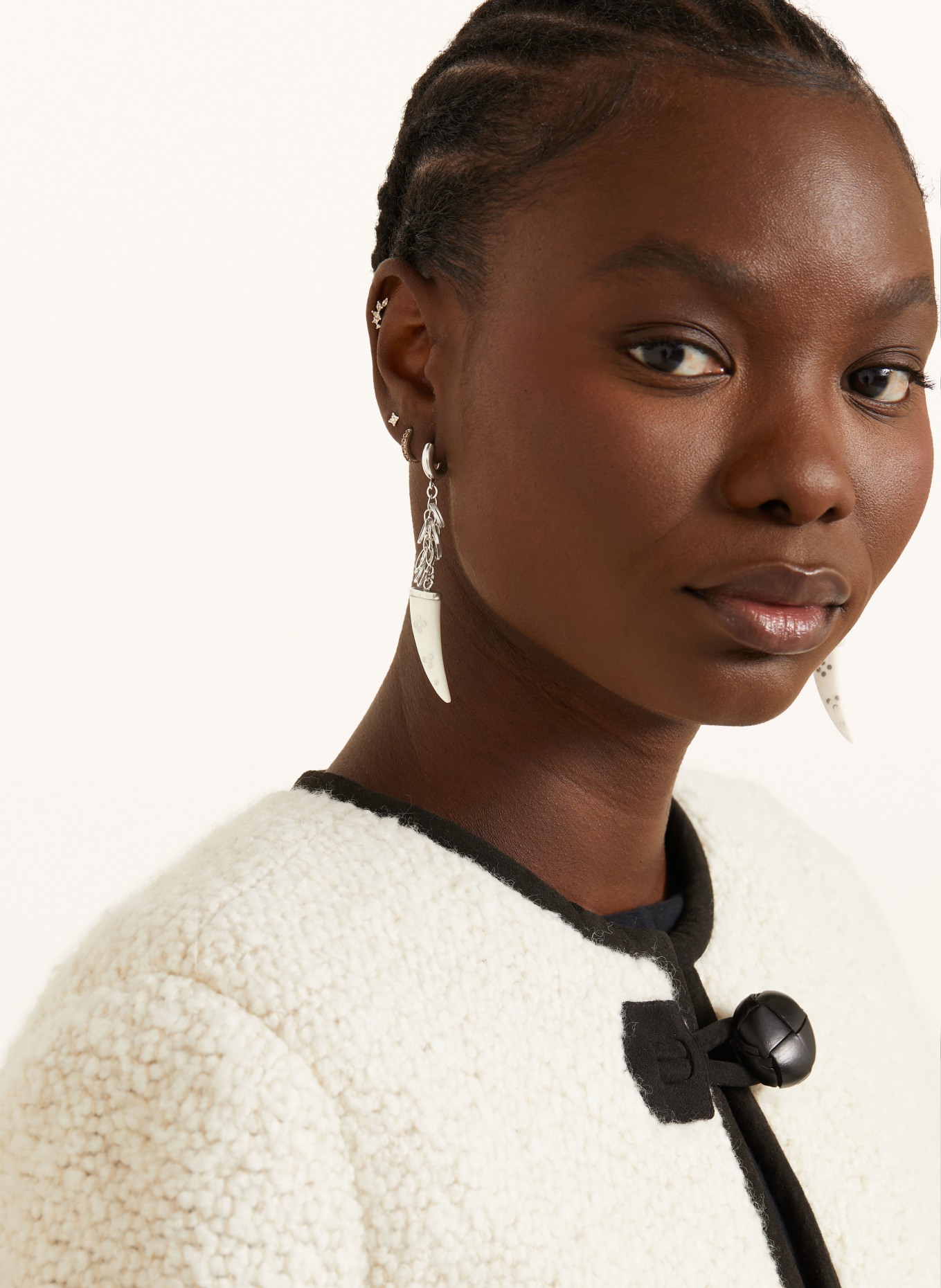 ISABEL MARANT Kolczyki ELLEN: SREBRNY / ECRU