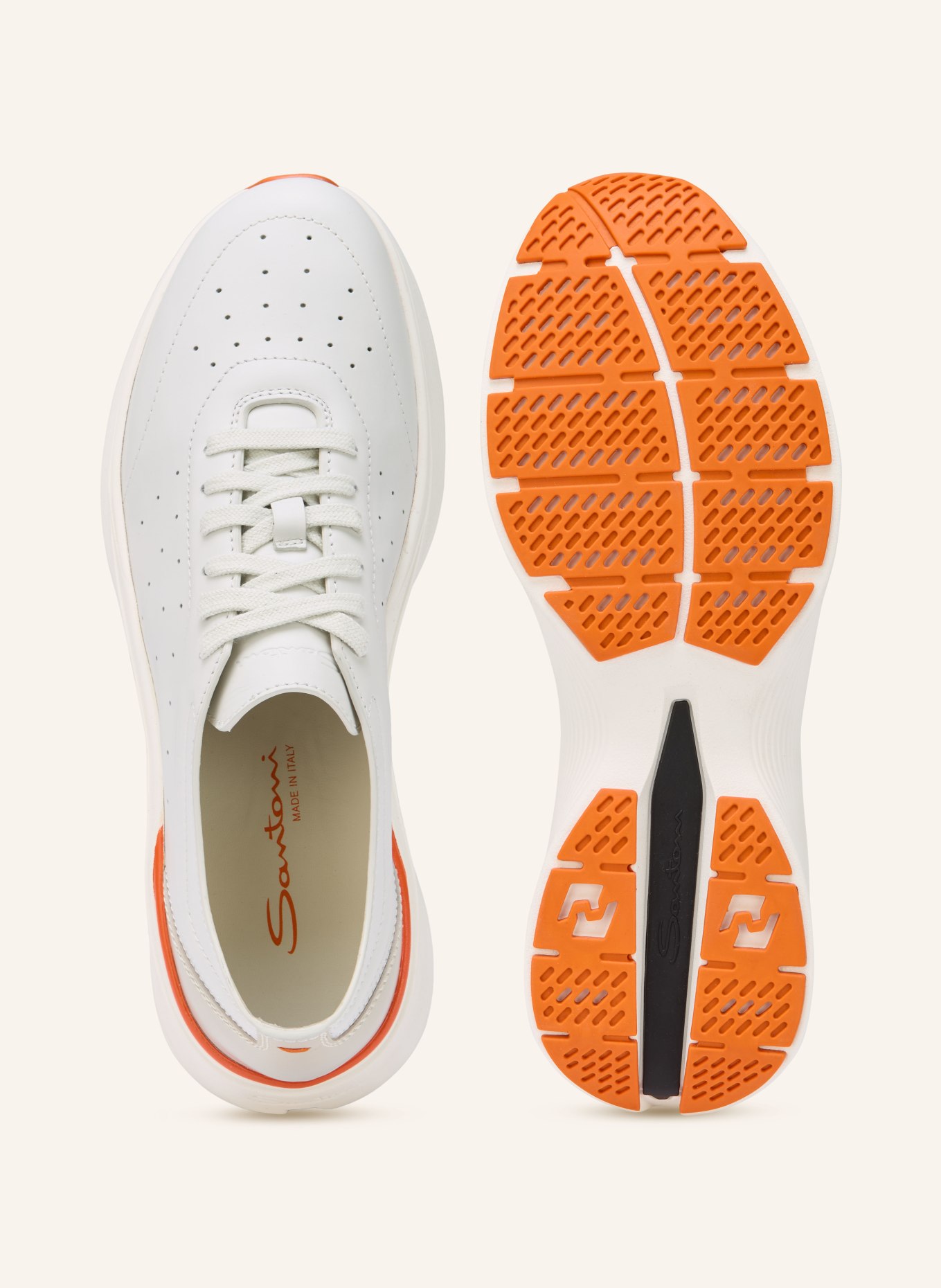 Santoni Sneakersy BOUNCE: BIAŁY / JASNOCZARY / POMARAŃCZOWY