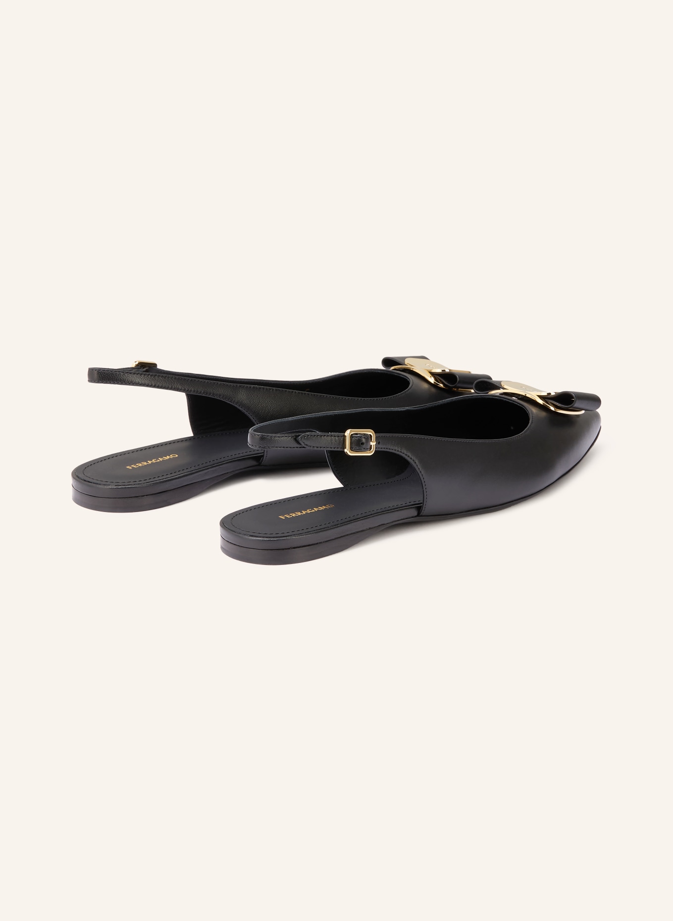 FERRAGAMO Slingballerinas NEW VARA: SCHWARZ