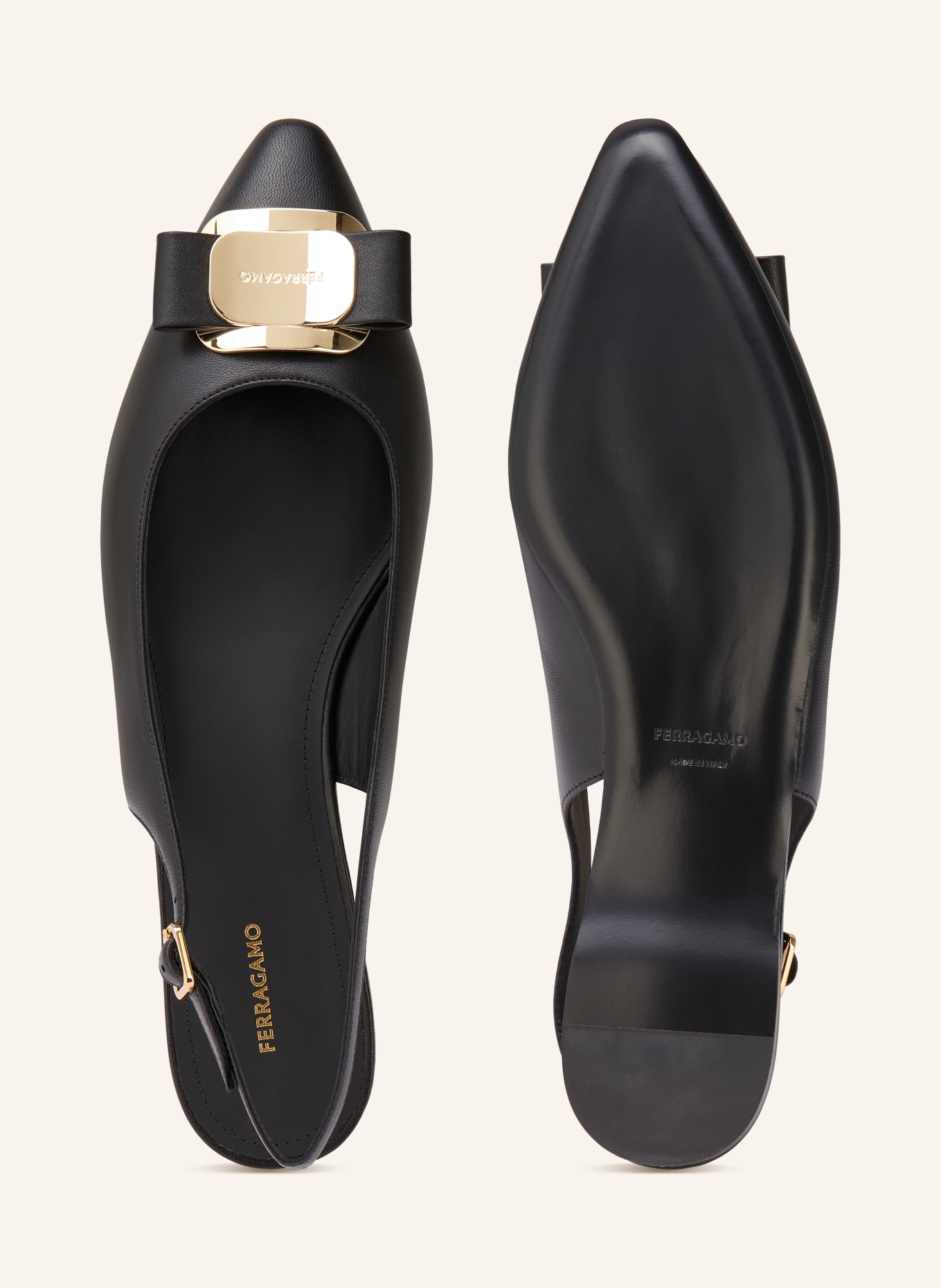 FERRAGAMO Slingballerinas NEW VARA: SCHWARZ