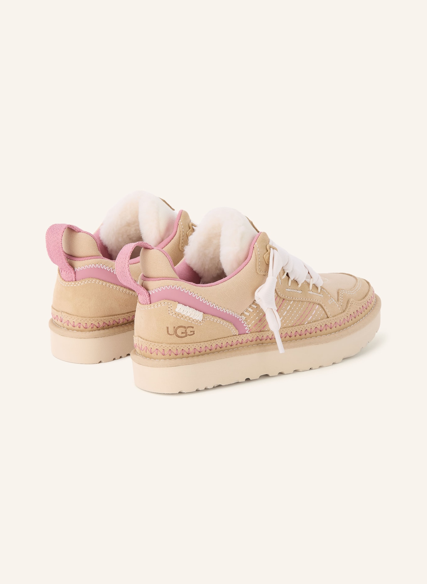 UGG Sneaker LOWMEL MEADOW: BEIGE / ROSA / WEISS