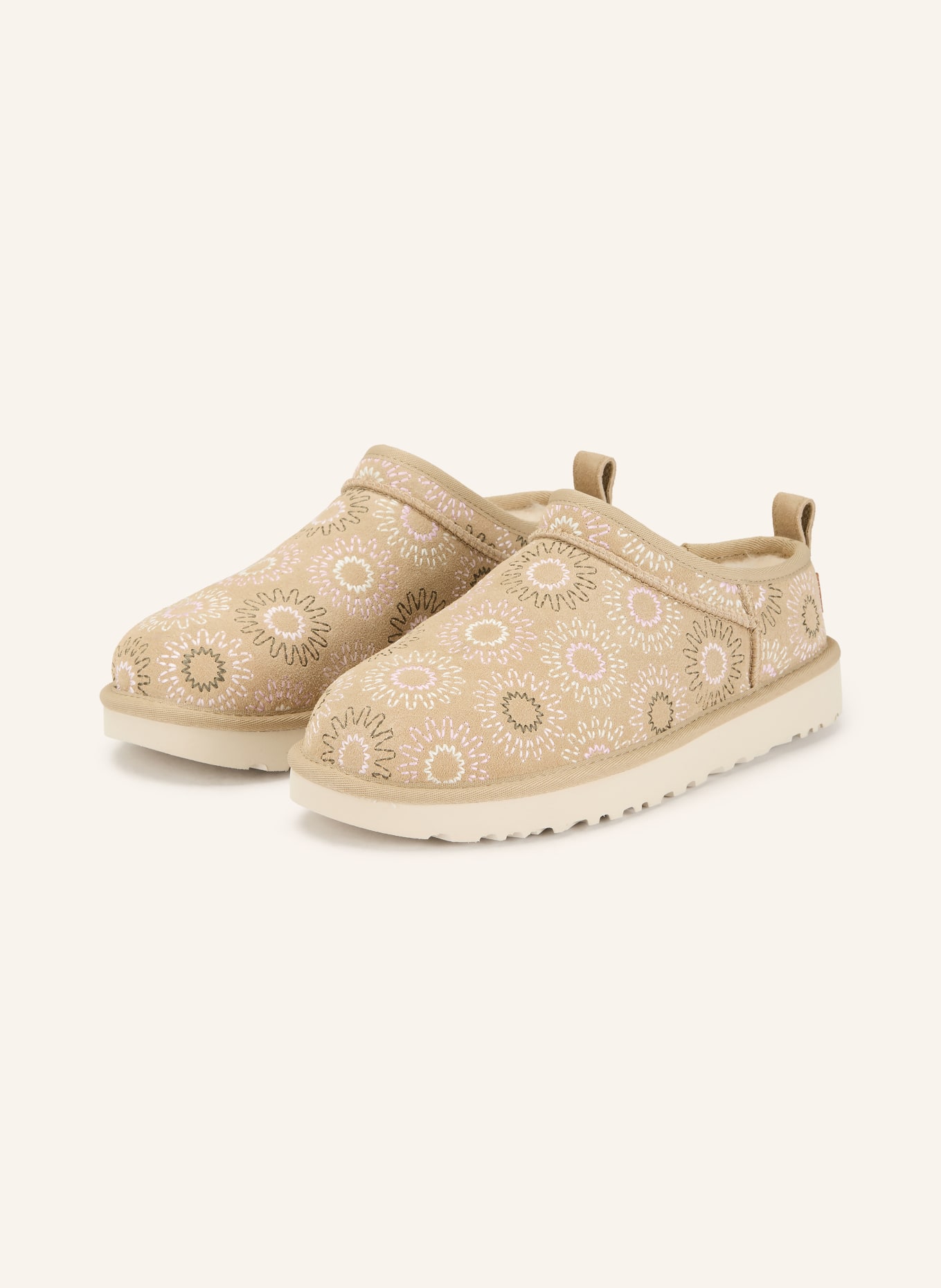UGG Slipper CLASSIC MICRO SUN STITCH: BEIGE / ROSA / CREME
