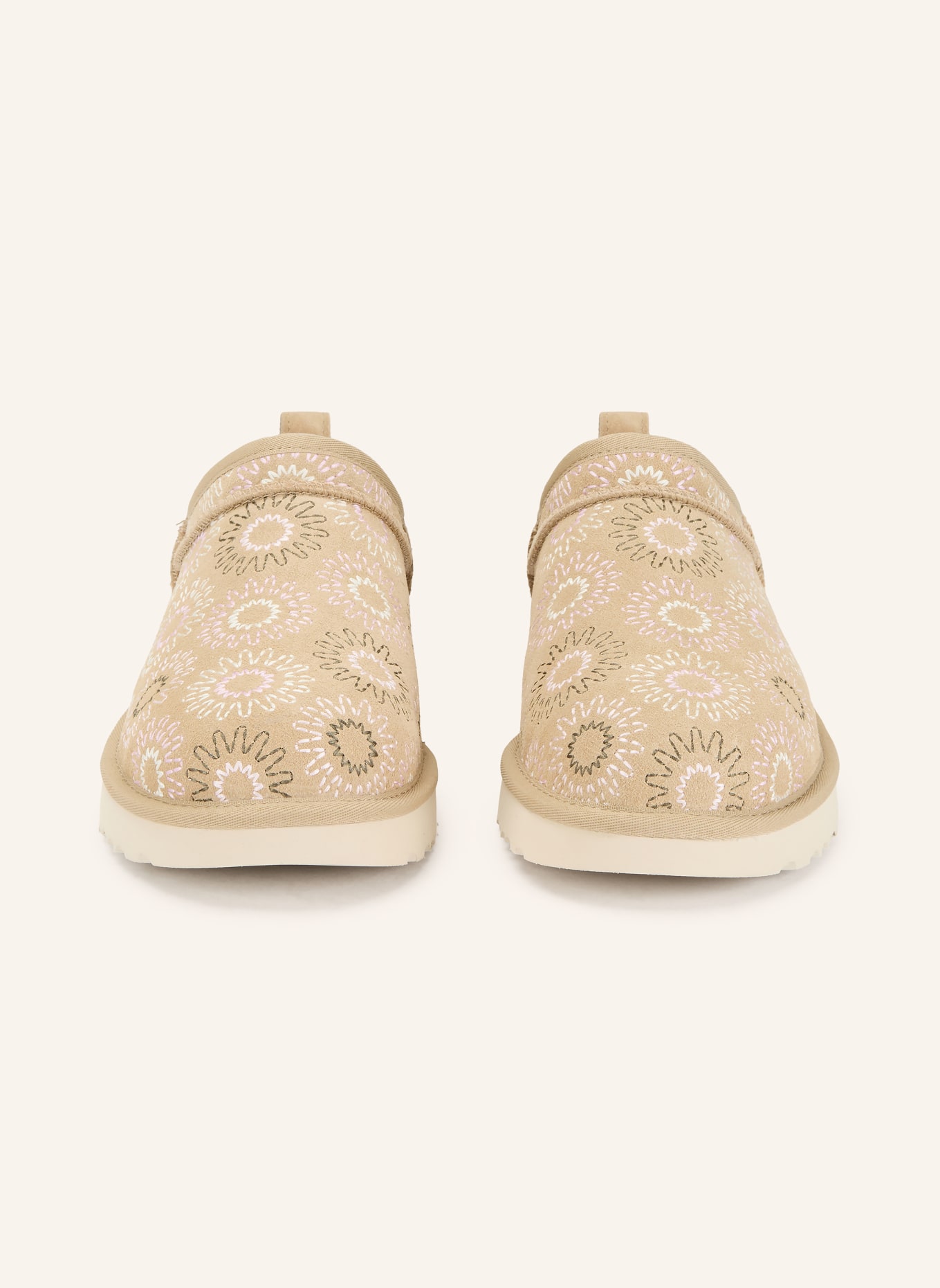 UGG Slipper CLASSIC MICRO SUN STITCH: BEIGE / ROSA / CREME