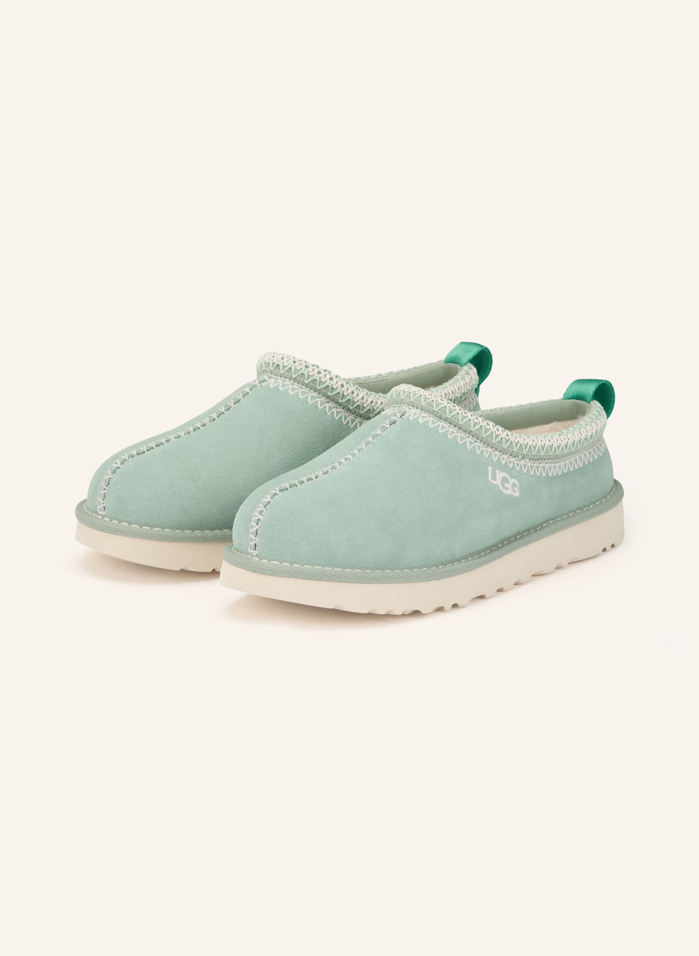 UGG TASMAN MEADOW ACCENT mules: MINT / WHITE