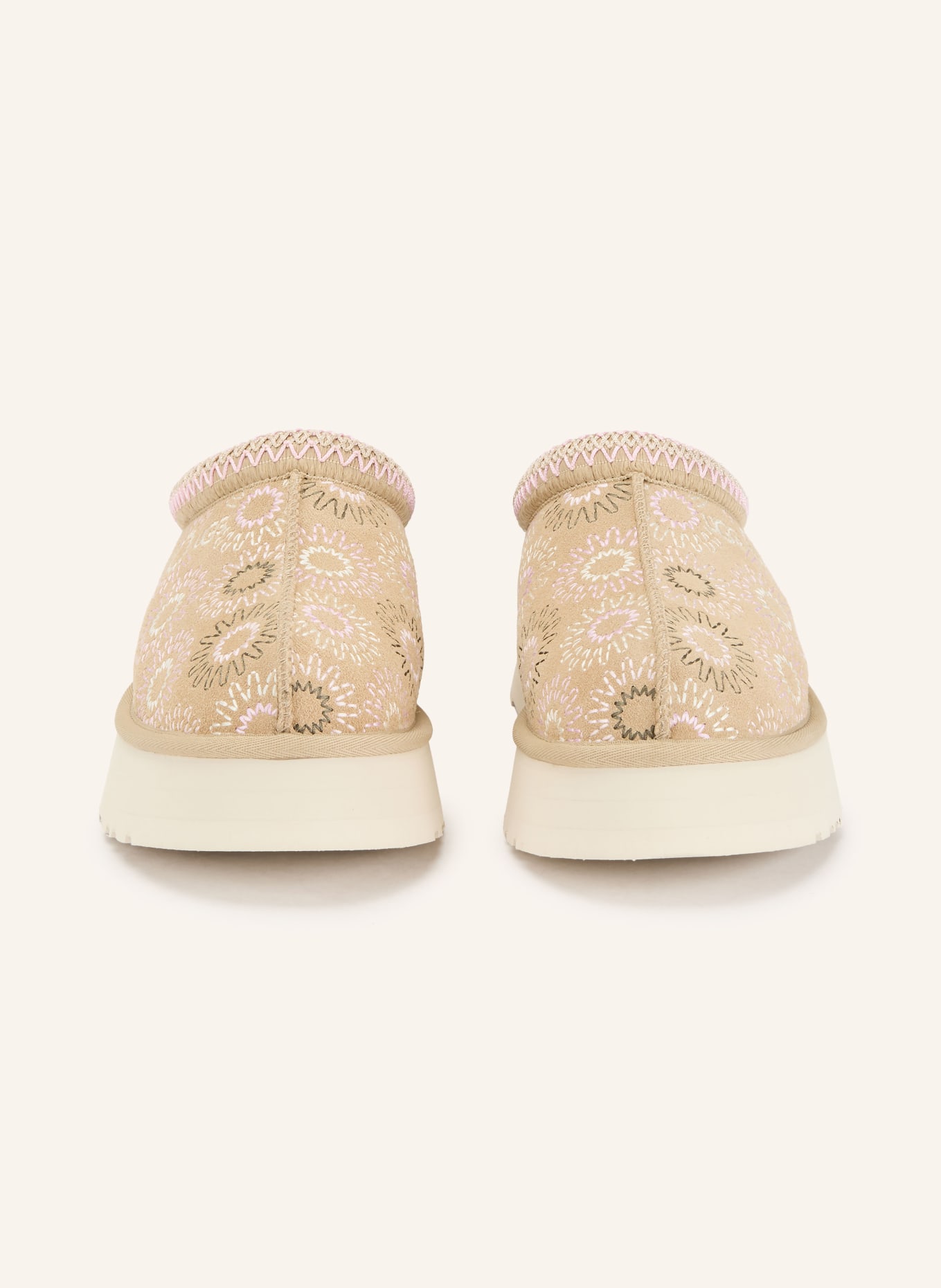 UGG Plateau-Pantoletten TAZZ SUN STITCH: BEIGE / ROSA / ECRU