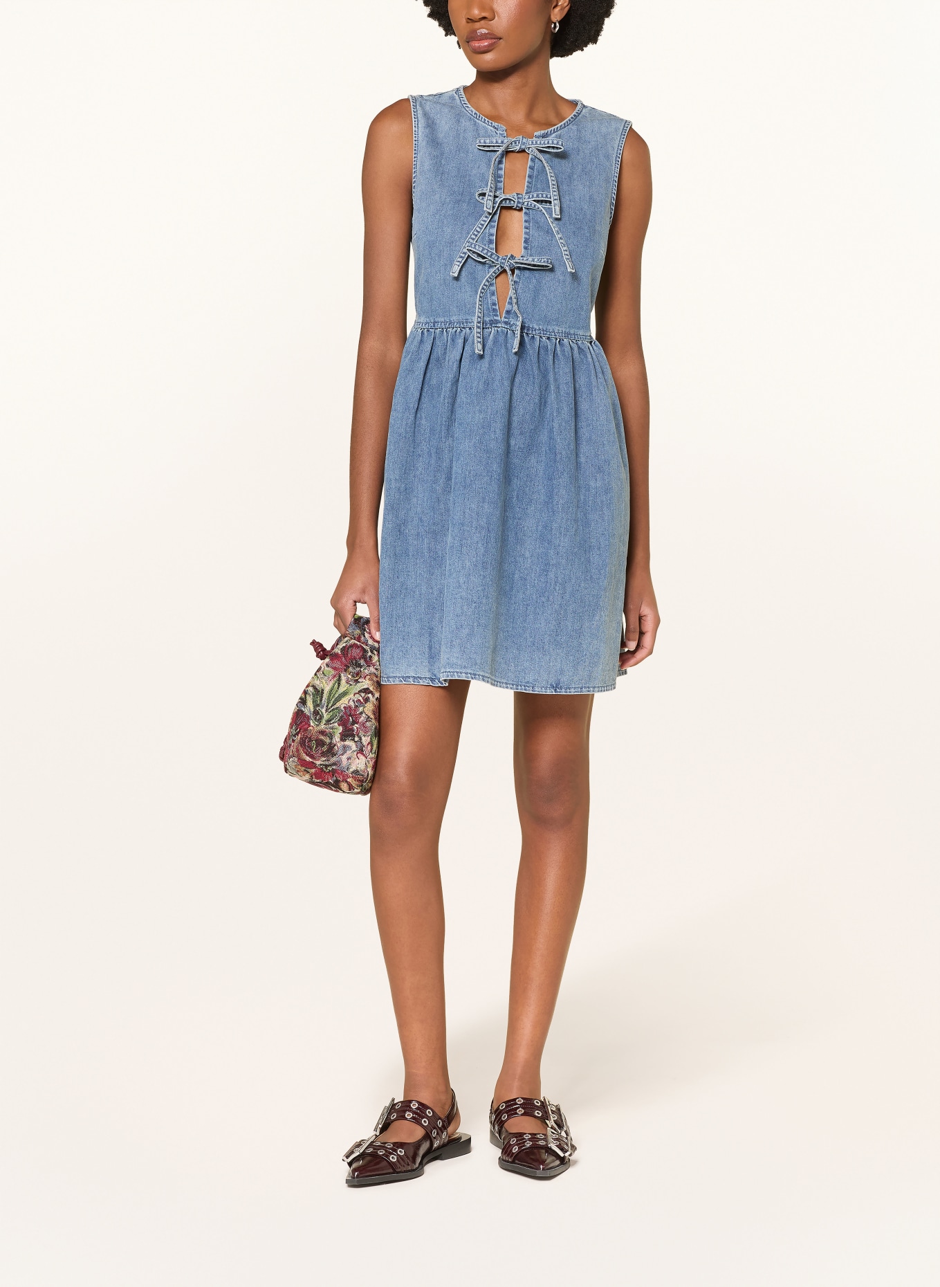 MRS & HUGS robe en jean: BLEU