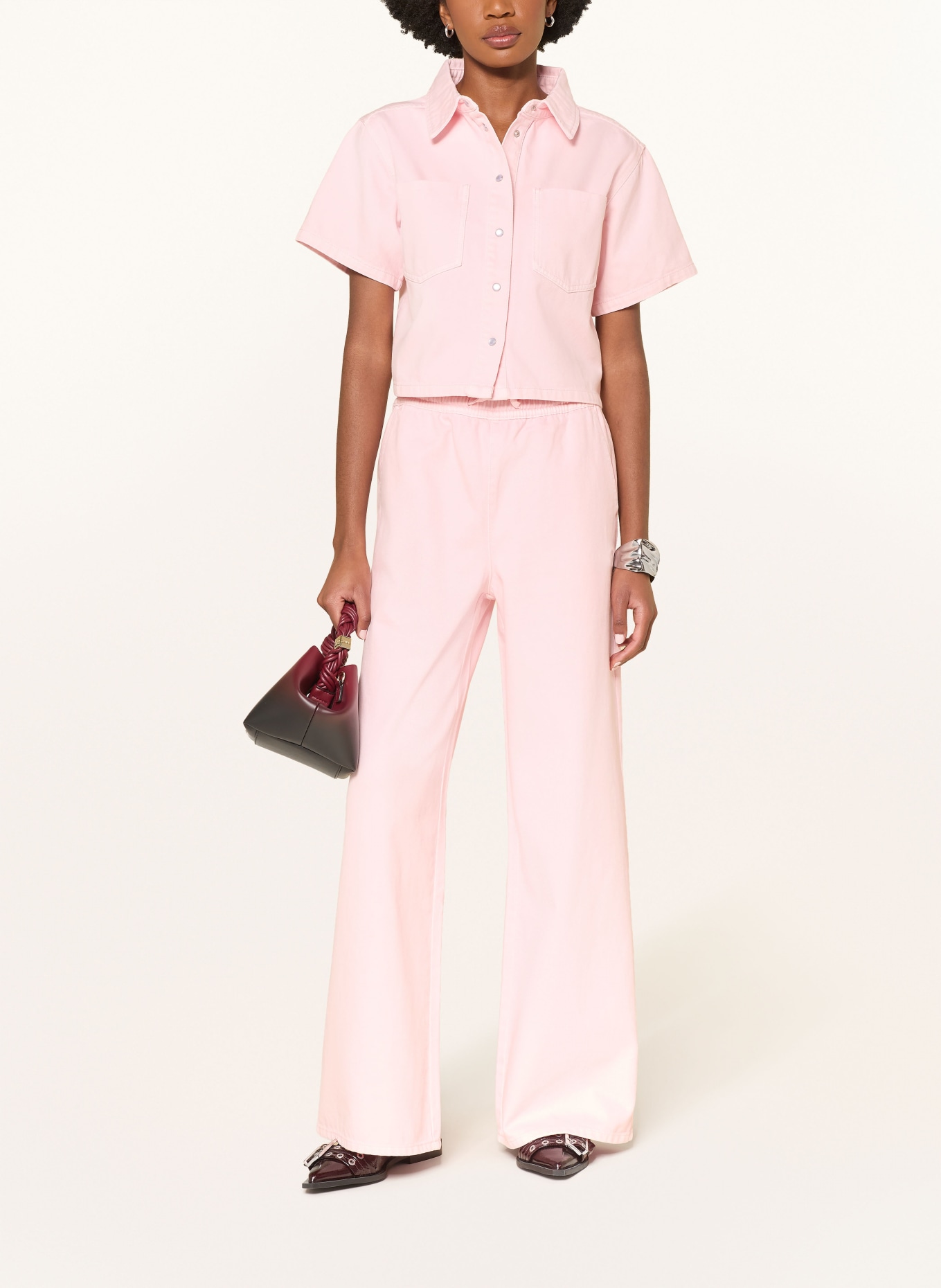 MRS & HUGS Jeansbluse: WEISS