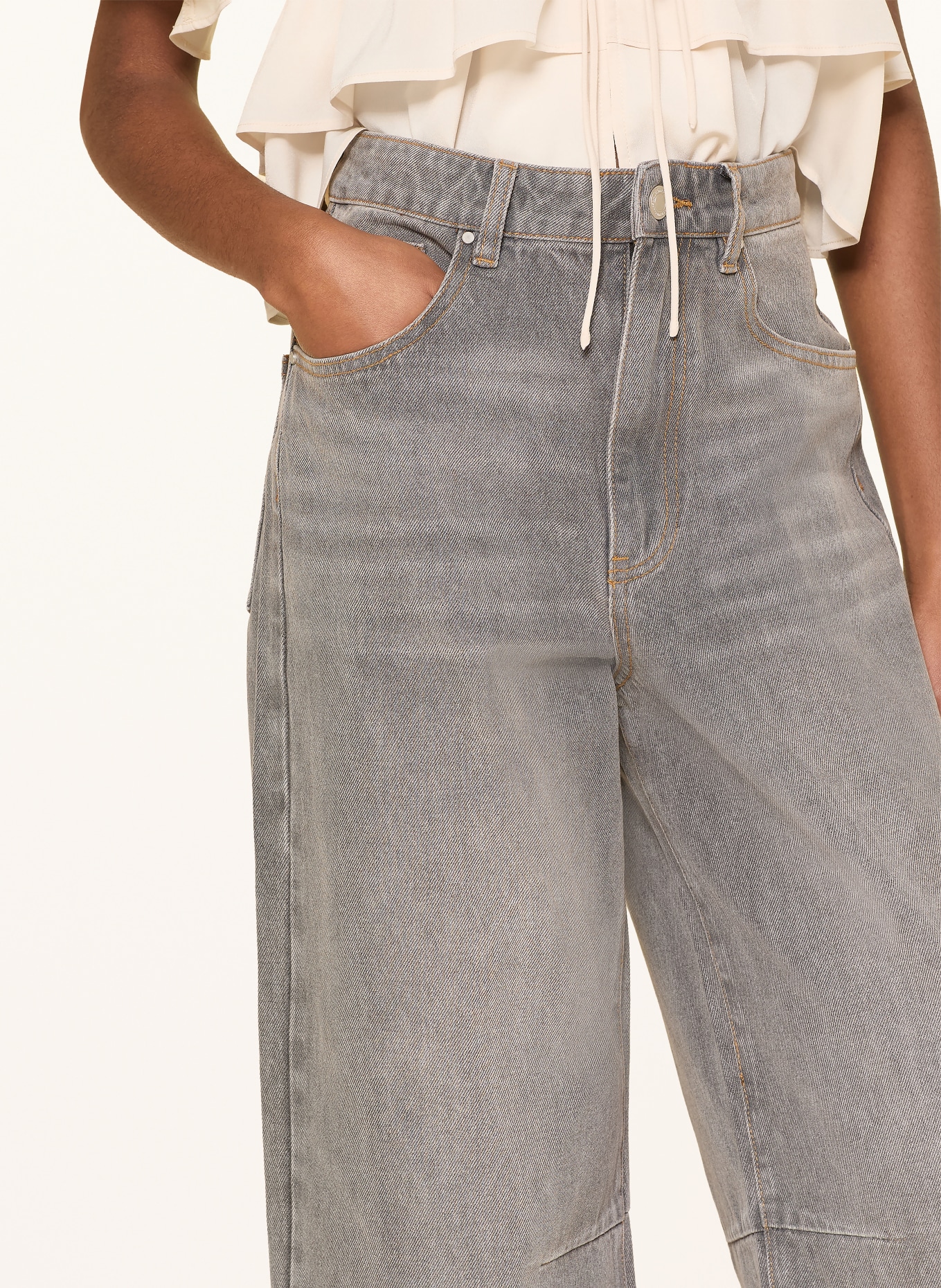 MRS & HUGS Wide Leg Jeans: GREY
