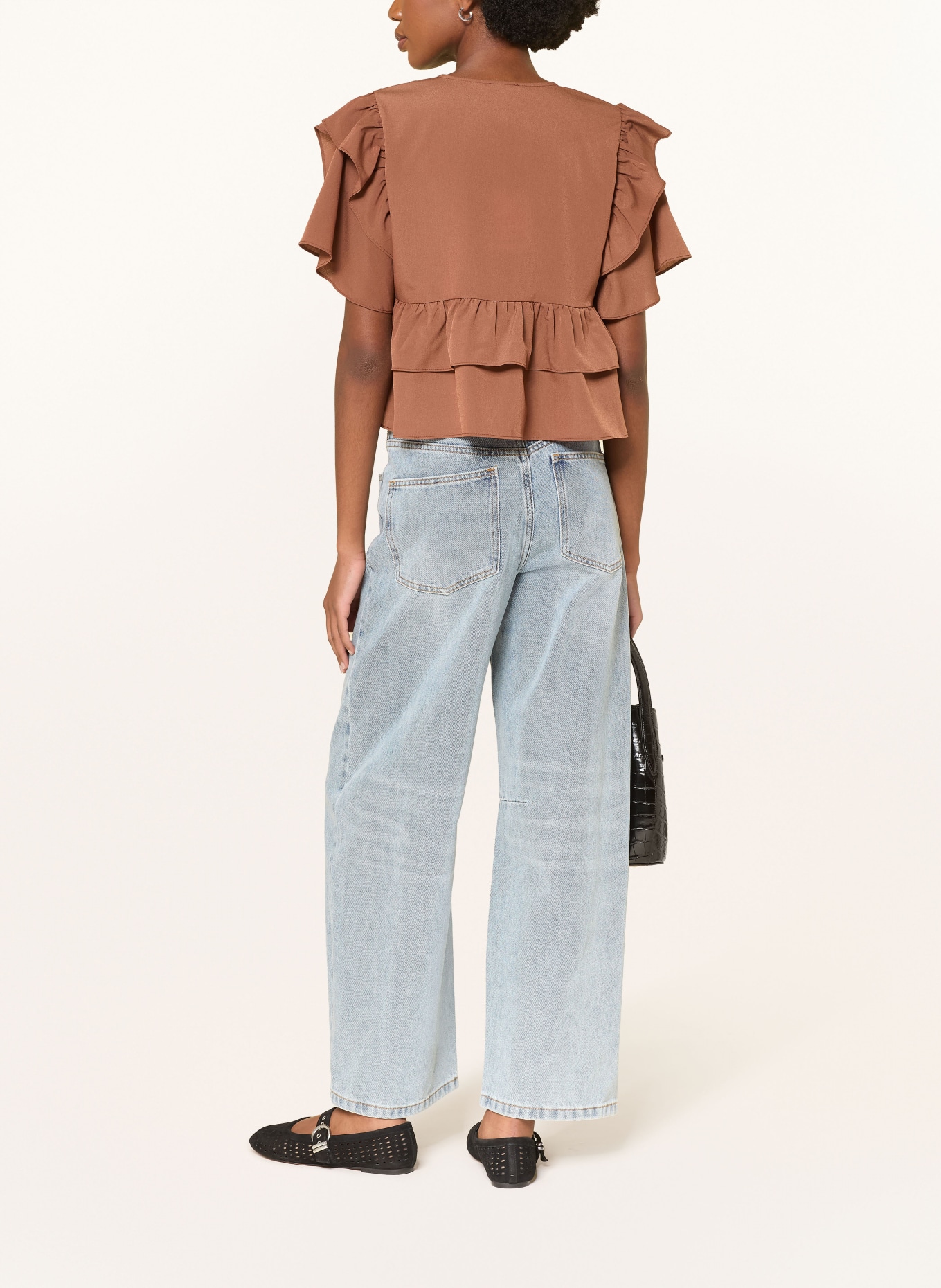 MRS & HUGS Wide Leg Jeans: MID BLUE