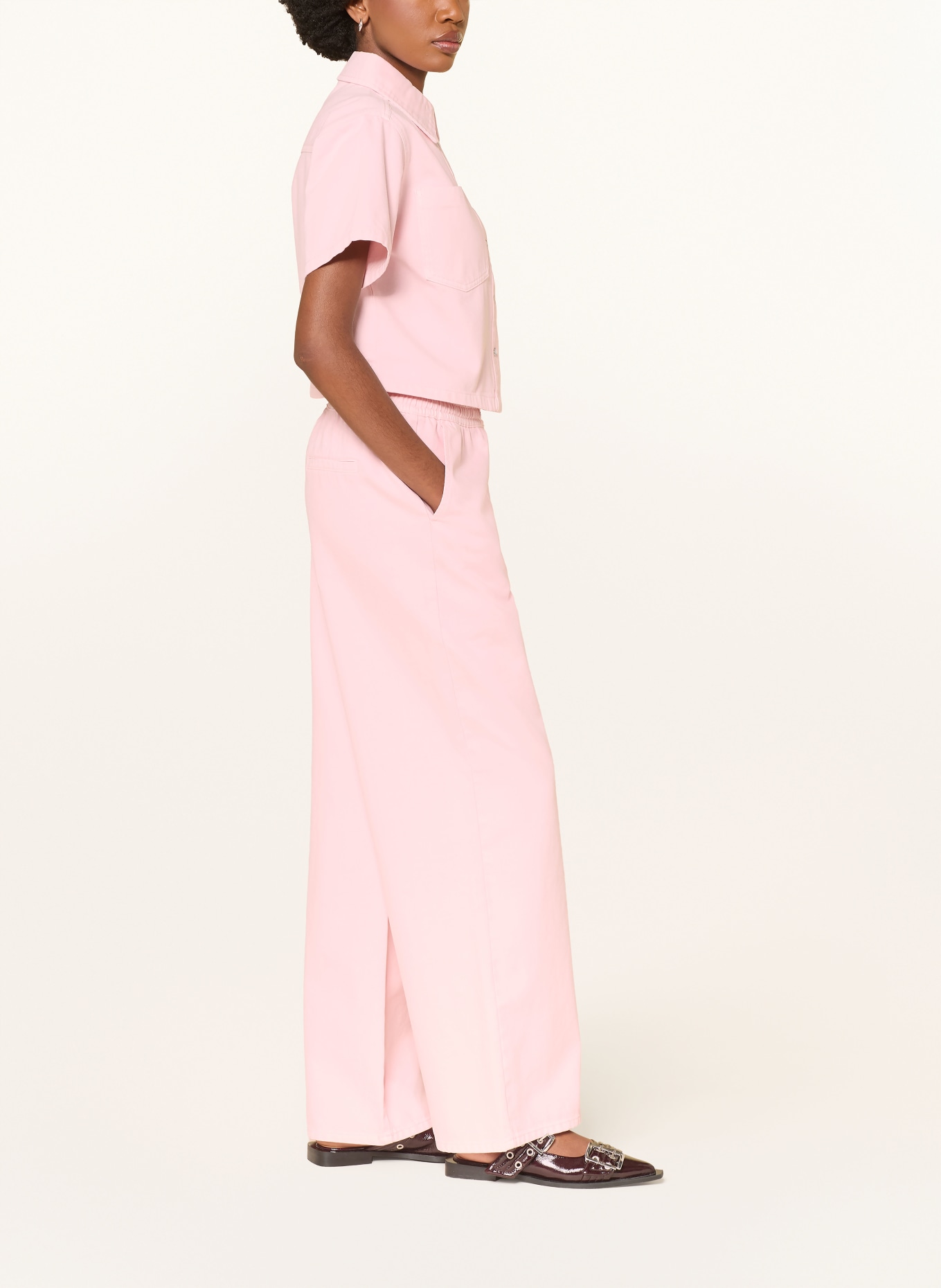 MRS & HUGS Spodnie z materiału typu marlene: RÓŻOWY