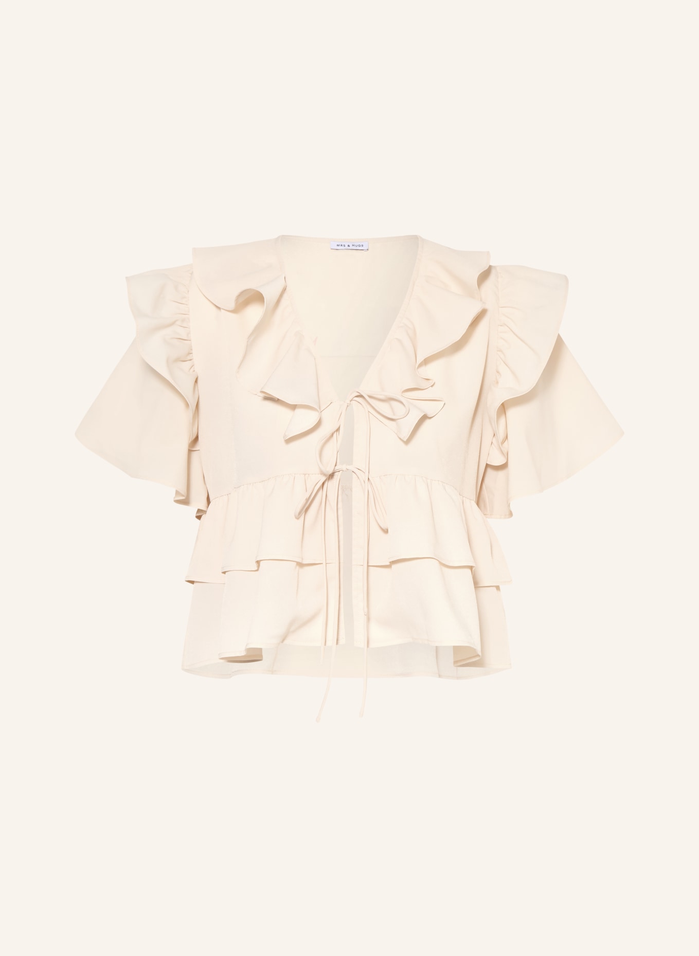 MRS & HUGS Bluse mit Volants: ECRU
