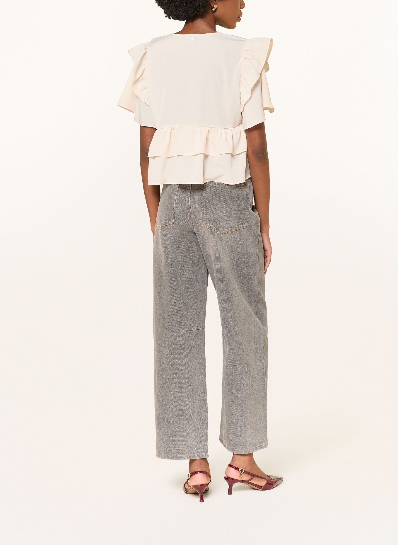 MRS & HUGS Bluse mit Volants: ECRU