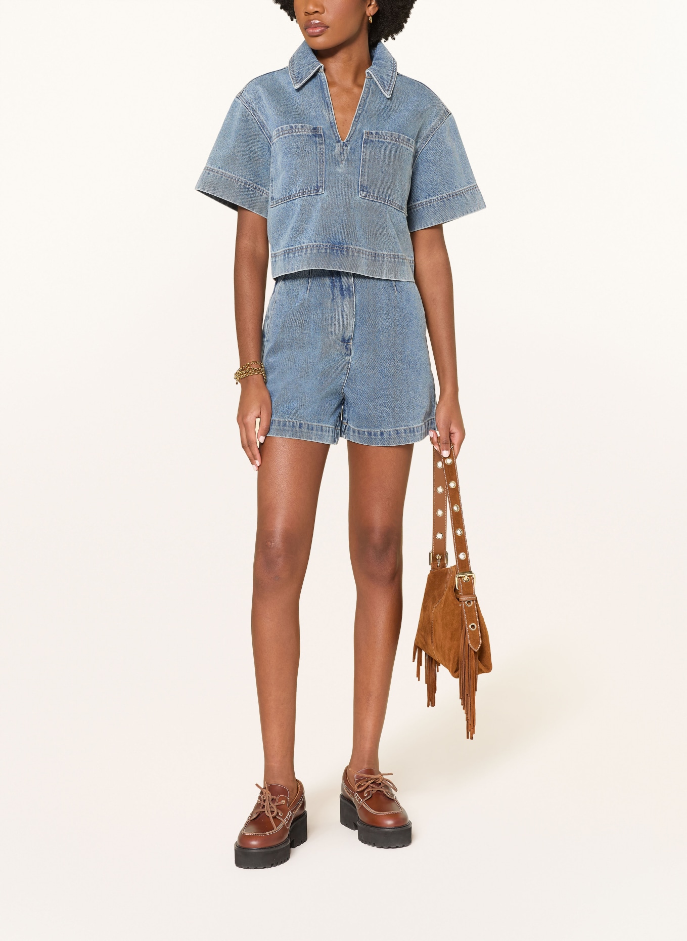 MRS & HUGS džínová košile: MODRÁ