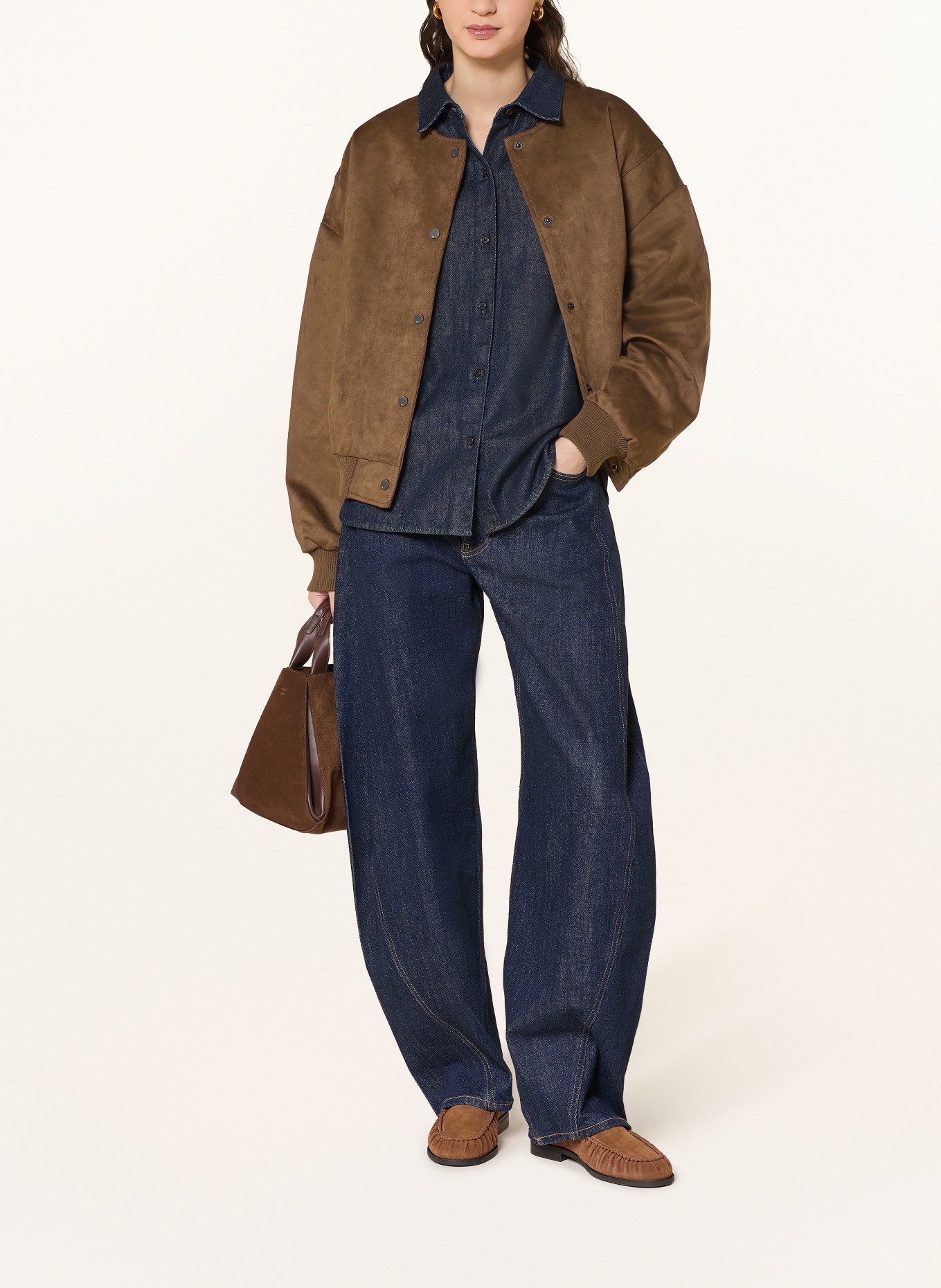 WITHBLACK Bunda FREYA v koženém vzhledu: TMAVĚ HNĚDÁ