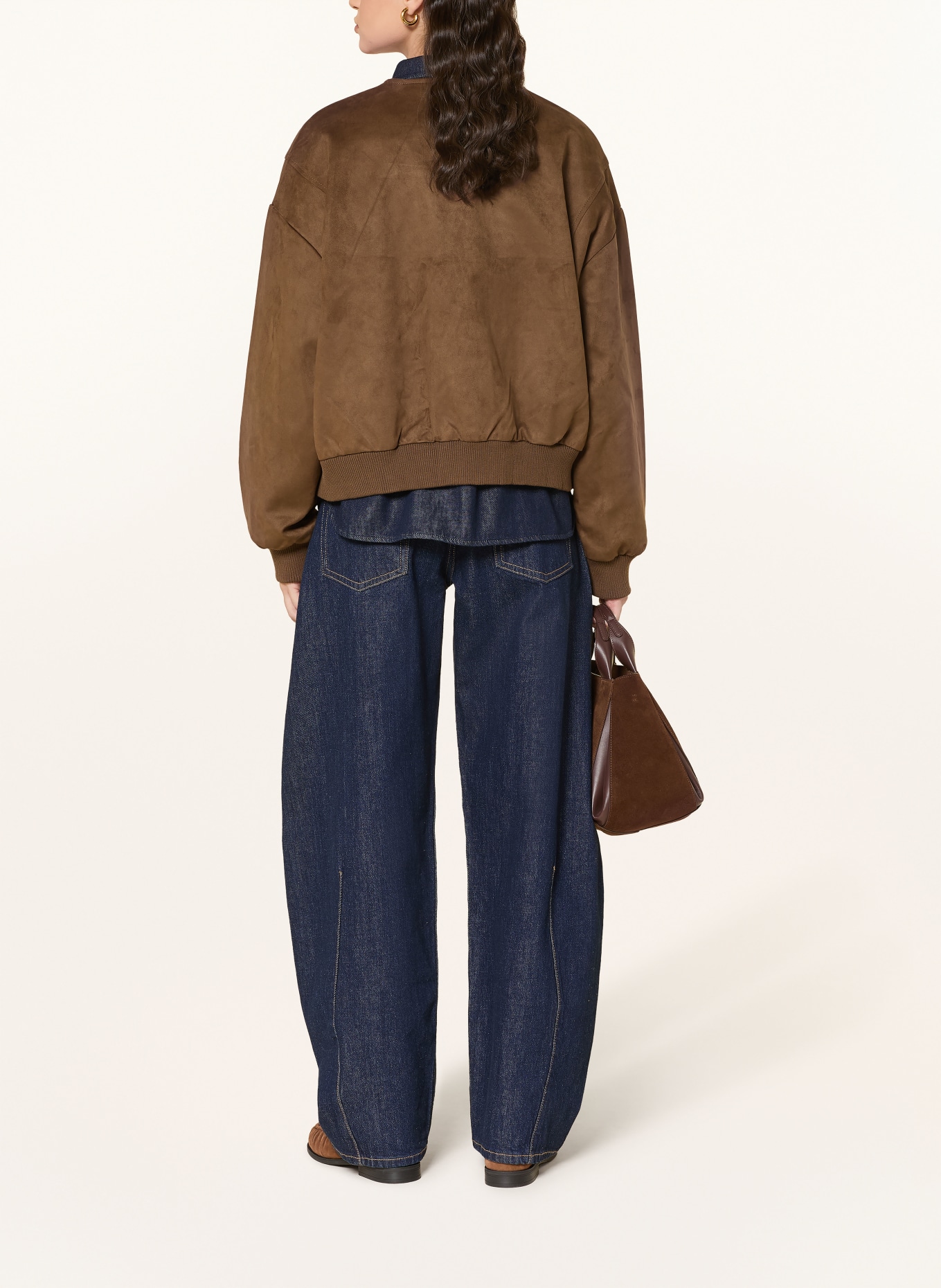 WITHBLACK Bunda FREYA v koženém vzhledu: TMAVĚ HNĚDÁ