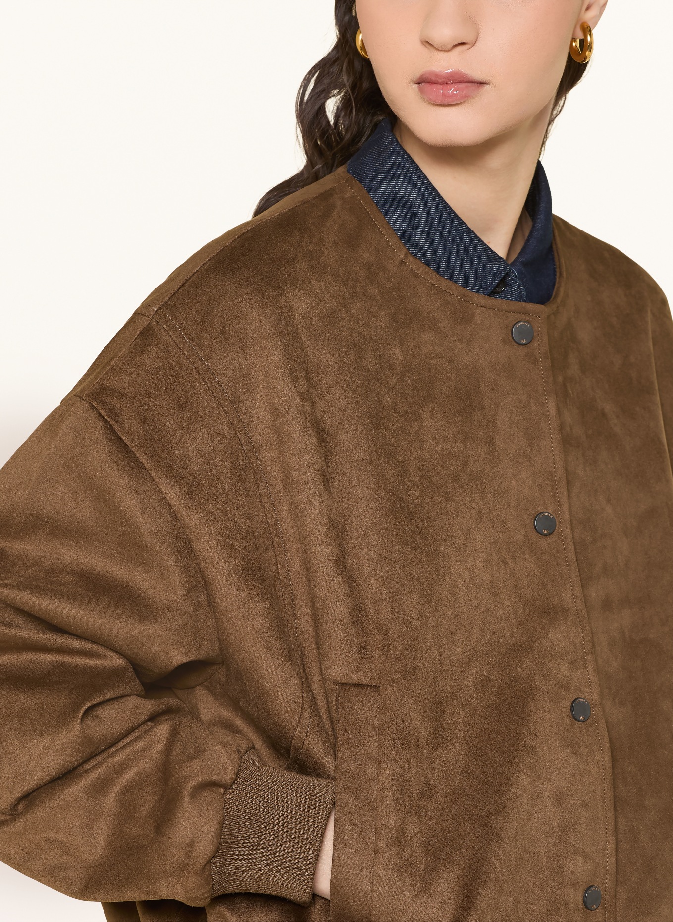 WITHBLACK Bunda FREYA v koženém vzhledu: TMAVĚ HNĚDÁ