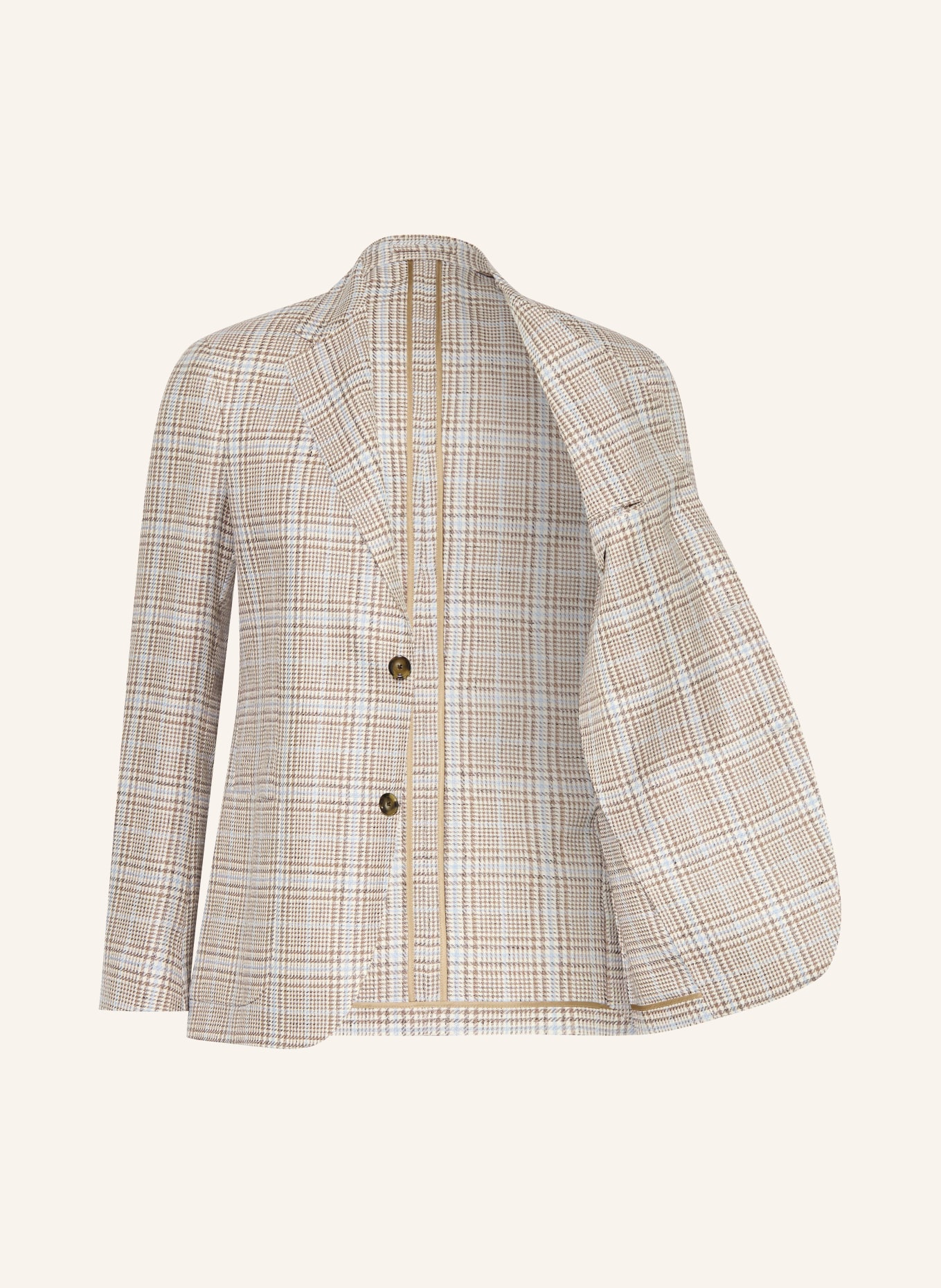 LARDINI Marynarka Extra Slim Fit: BEŻOWY / SZAROBRĄZOWY / JASNONIEBIESKI