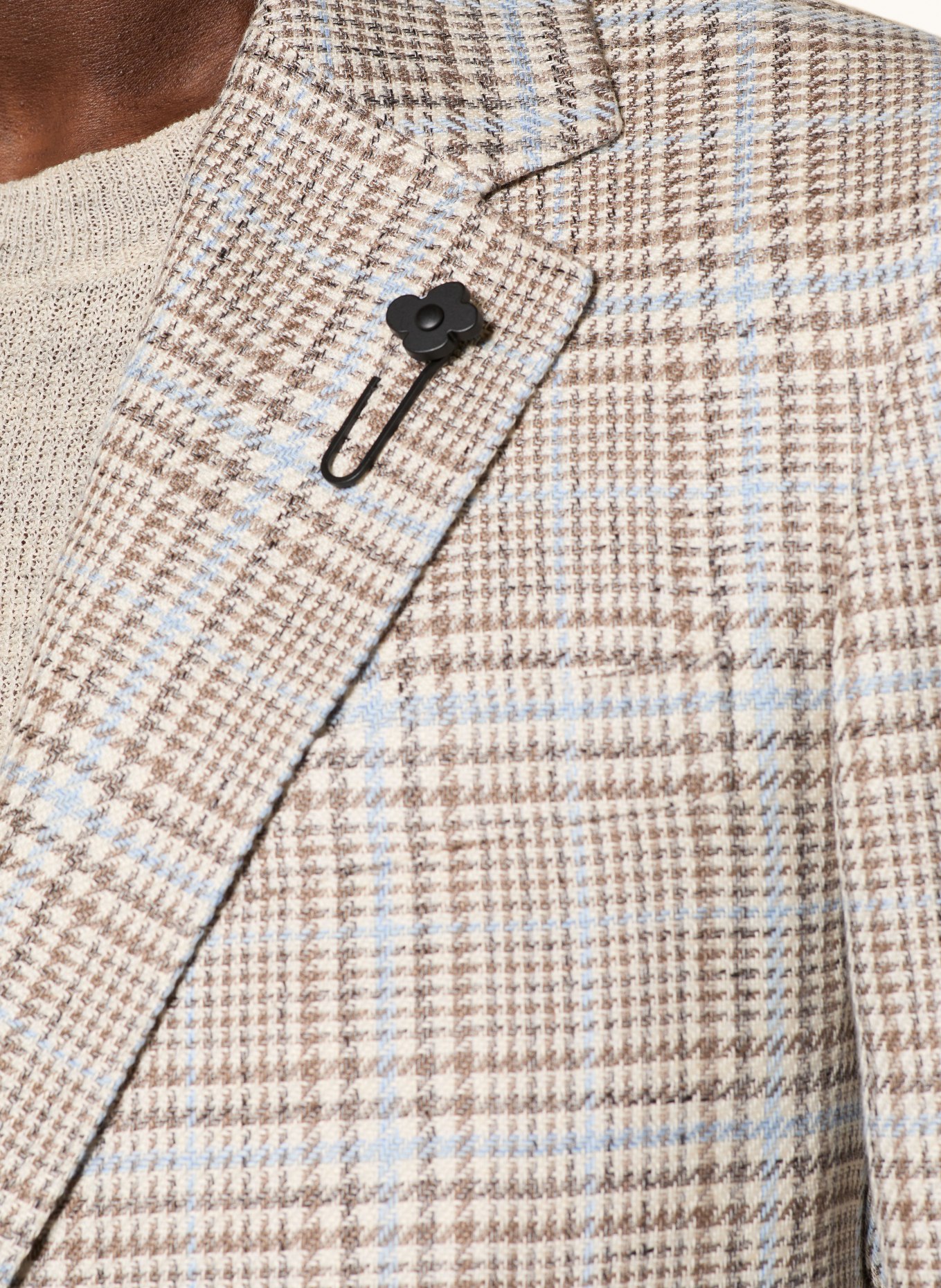 LARDINI Marynarka Extra Slim Fit: BEŻOWY / SZAROBRĄZOWY / JASNONIEBIESKI