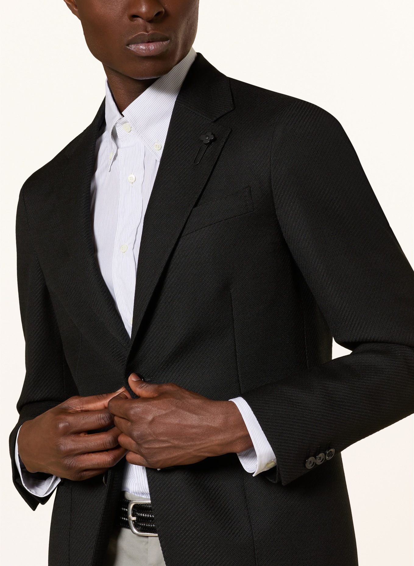 LARDINI Extra slim fit jacket: BLACK
