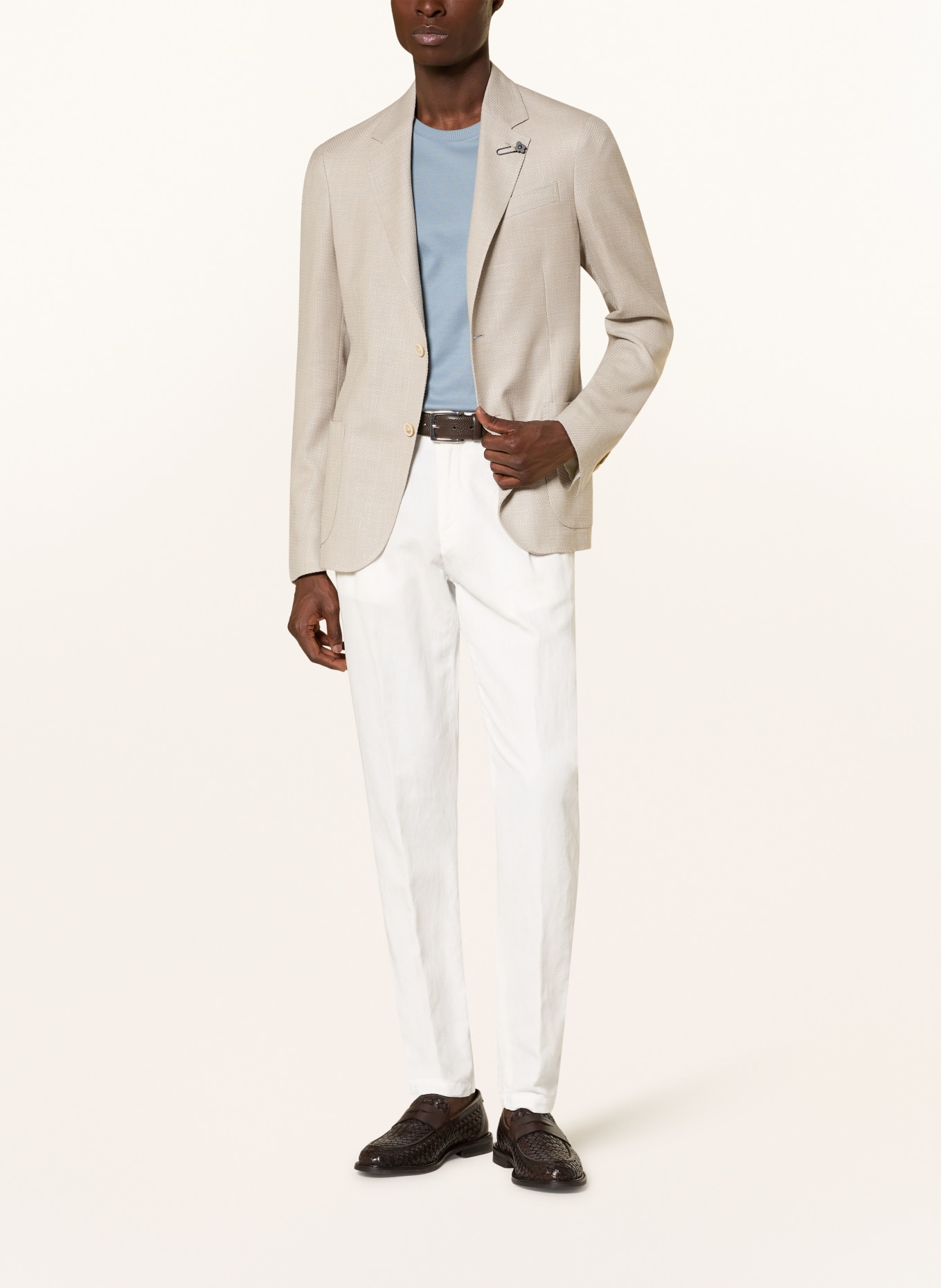 LARDINI Extra slim fit jacket: BEIGE