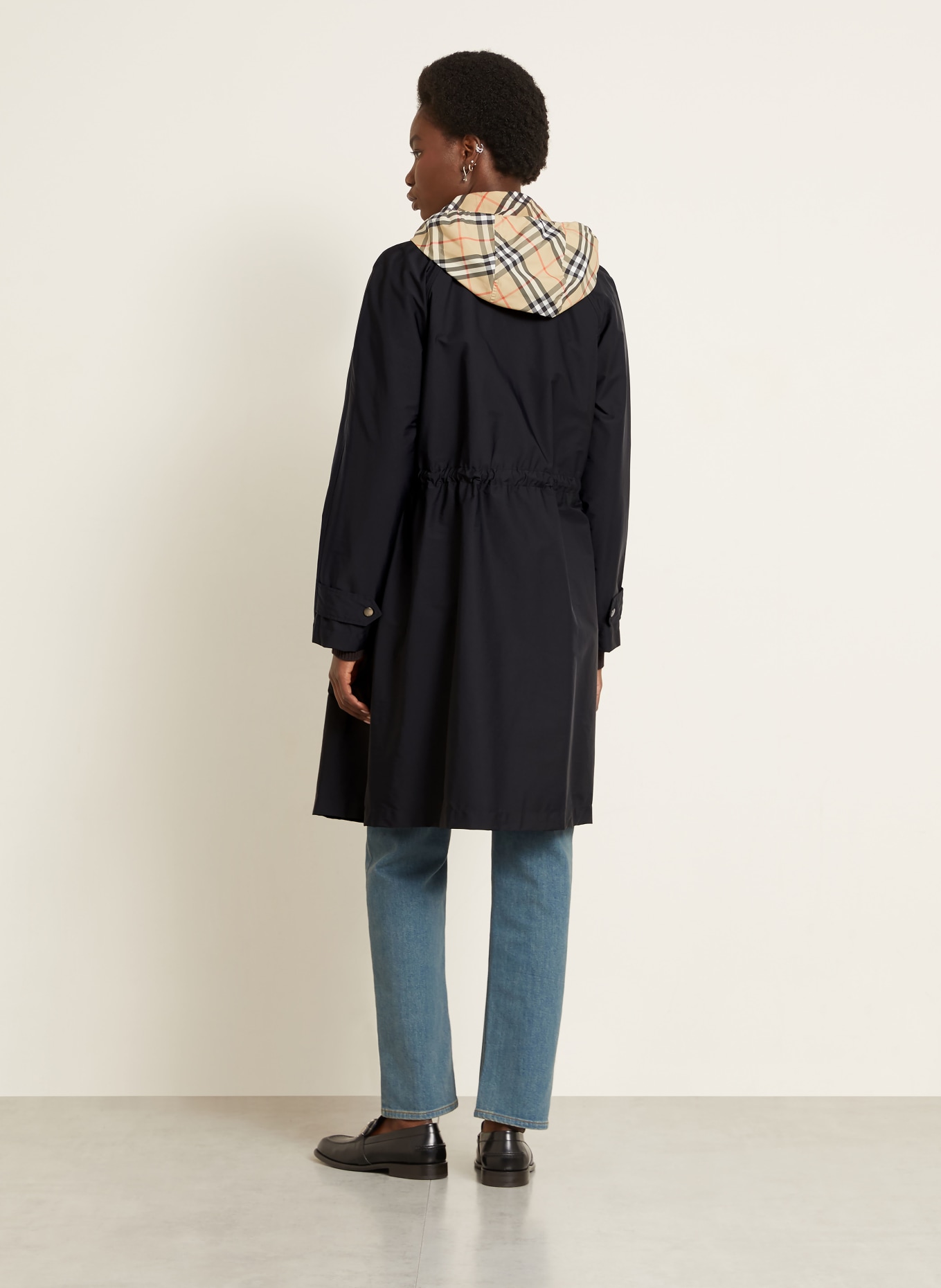 BURBERRY Parka NEWBURY z odpinanym kapturem: CZARNY / BEŻOWY / CZERWONY