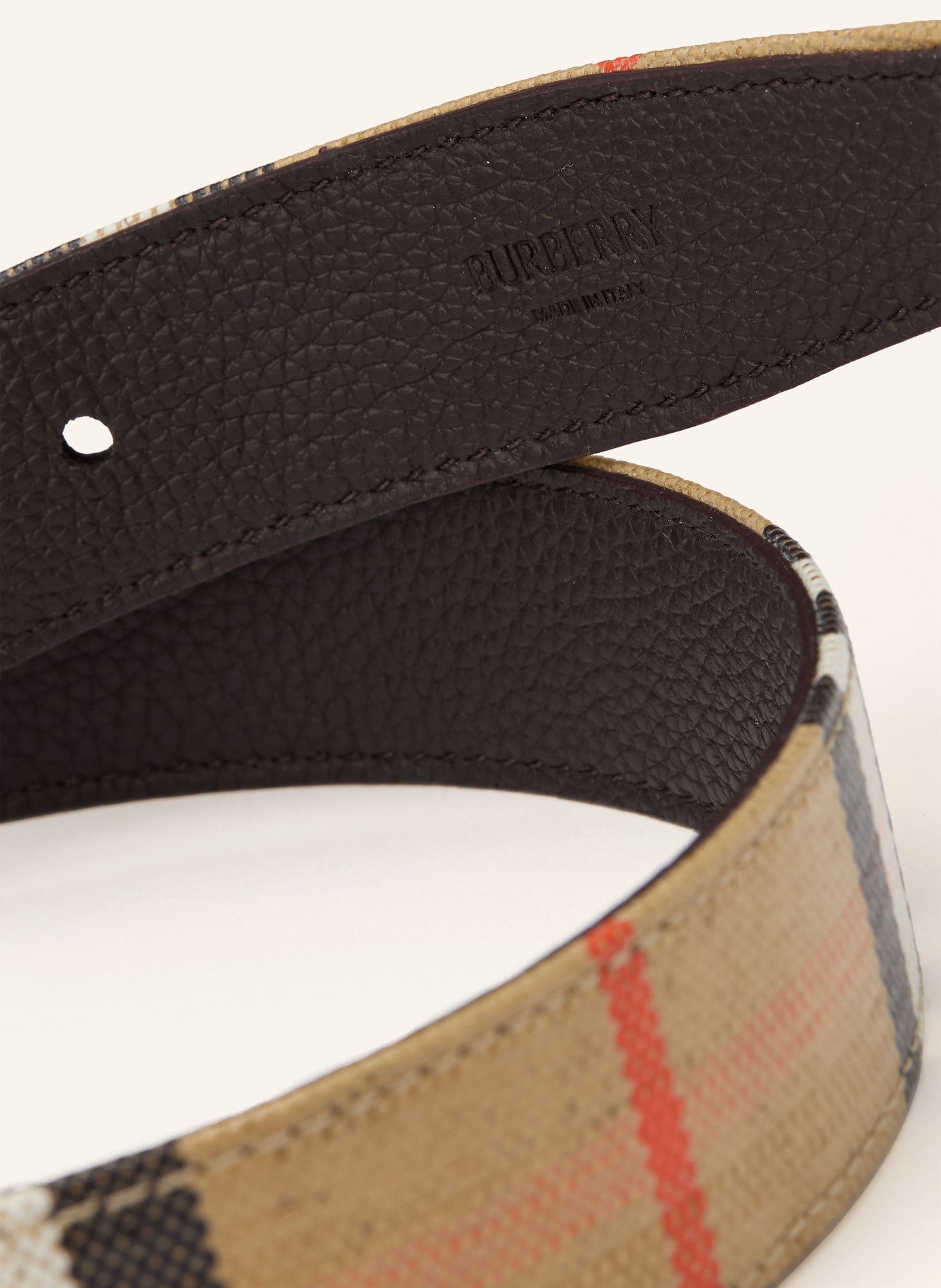 BURBERRY Ceinture réversible BLOOMSBURY: BEIGE / OR / MARRON FONCÉ
