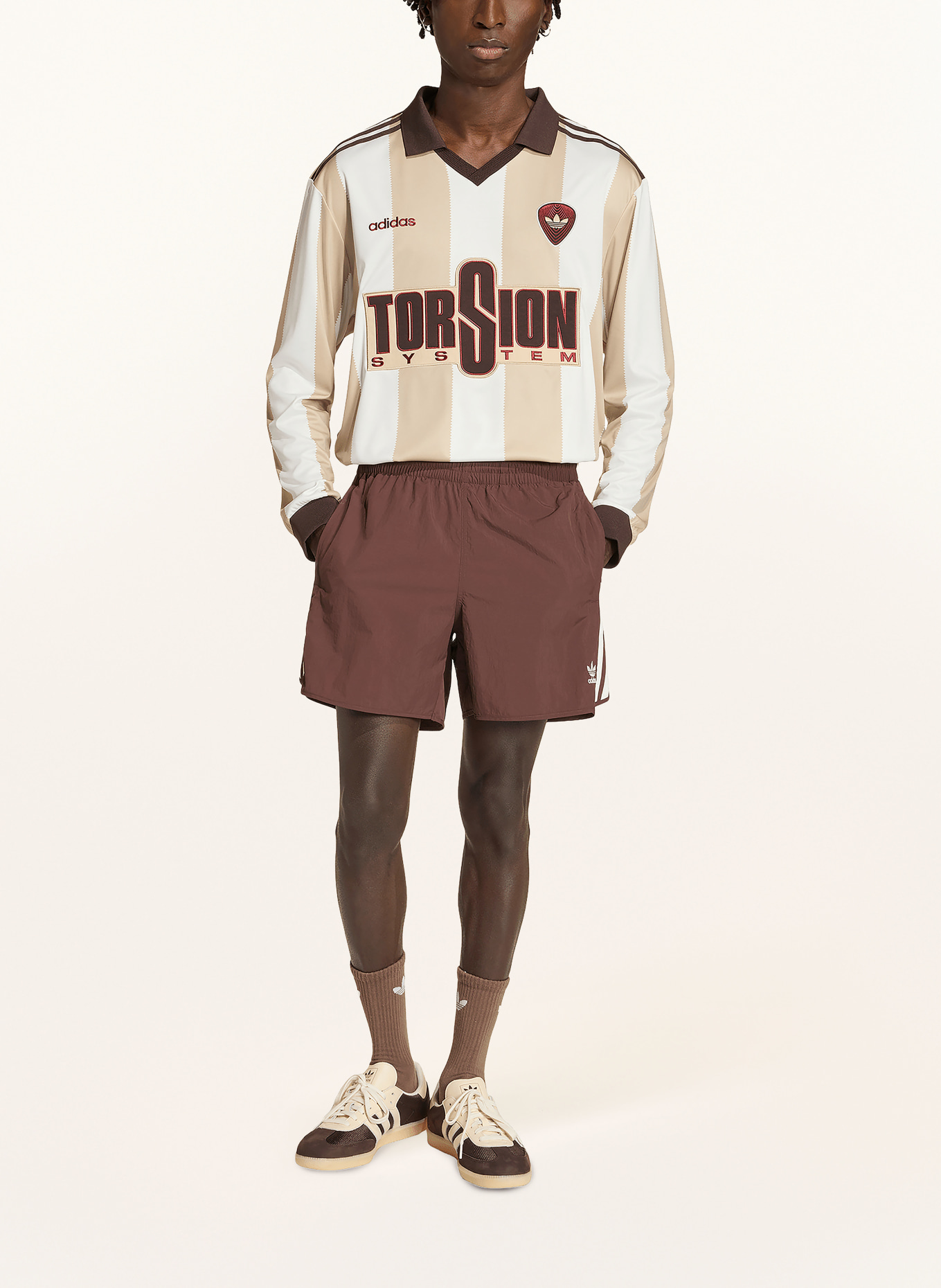 adidas Originals BRITCORE jersey: BEIGE / DARK BROWN / WHITE