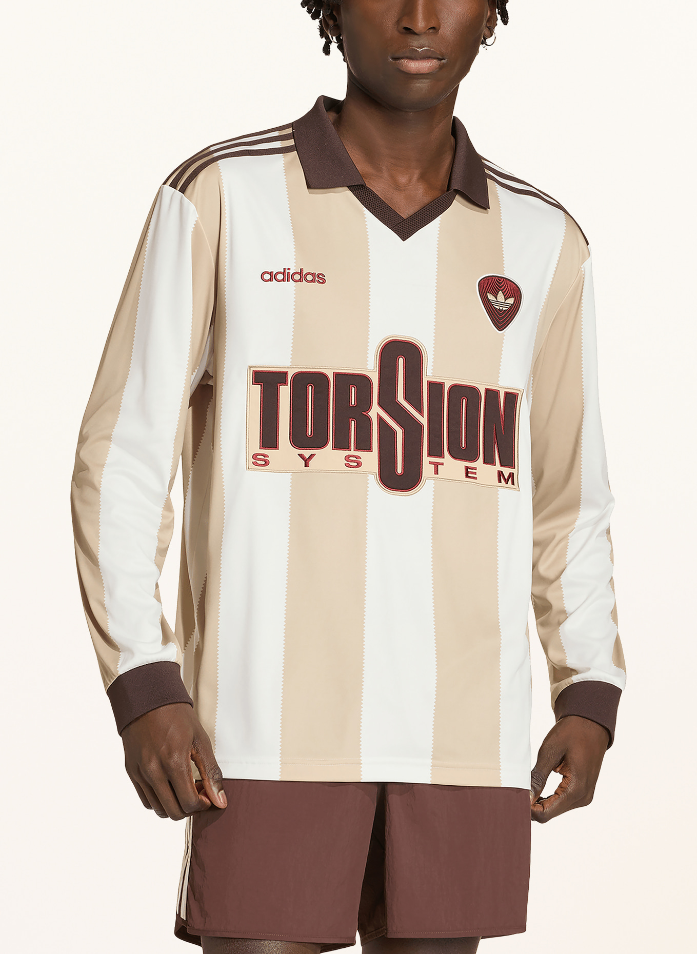 adidas Originals BRITCORE jersey: BEIGE / DARK BROWN / WHITE