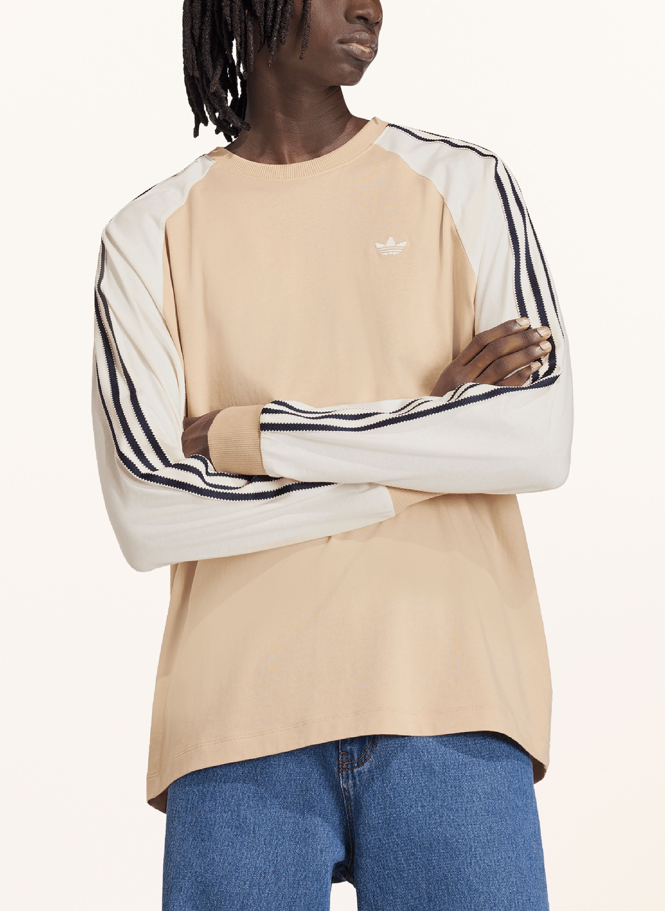 adidas Originals Long-sleeved shirt BRITCORE LONG SLEEVE CALI: BEIGE / WHITE / BLACK