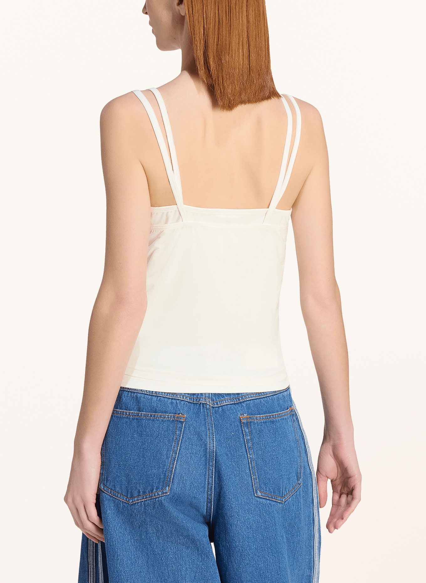 adidas Originals Top DOUBLE LAYERED v kombinaci materiálů: REŽNÁ / ČERNÁ