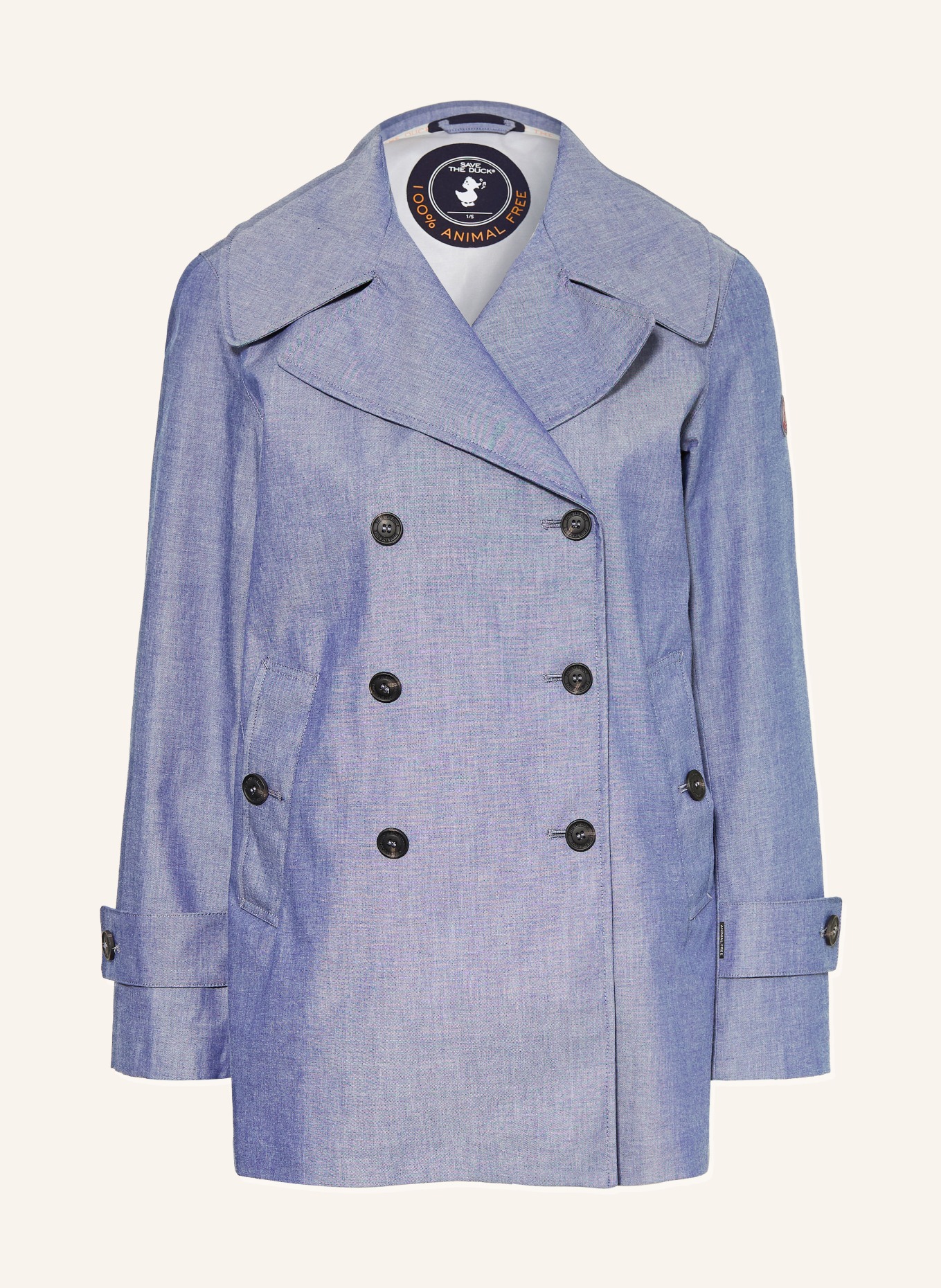 SAVE THE DUCK Trench-Jacke SELA in Jeansoptik: BLAU