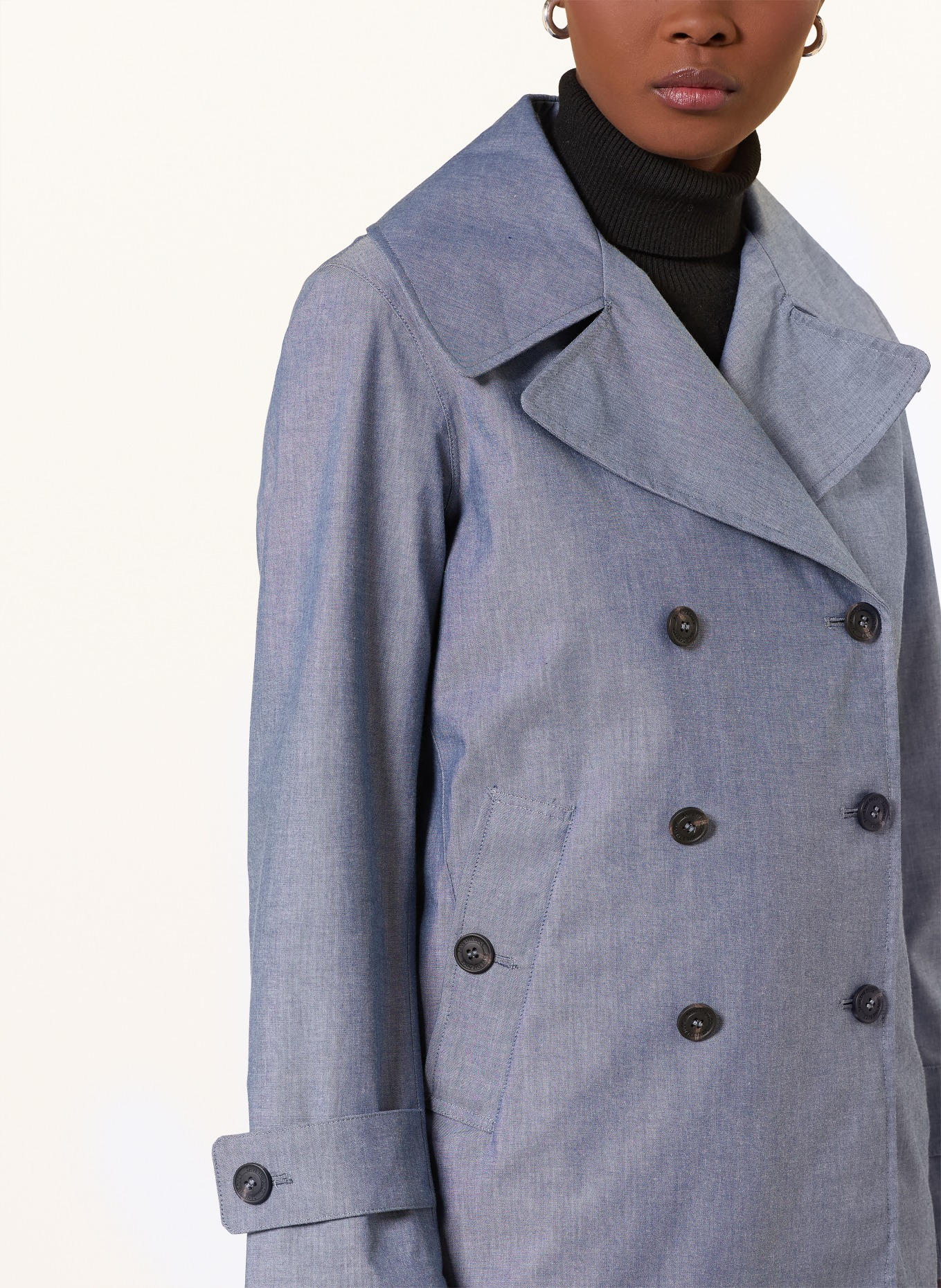 SAVE THE DUCK Trench-Jacke SELA in Jeansoptik: BLAU