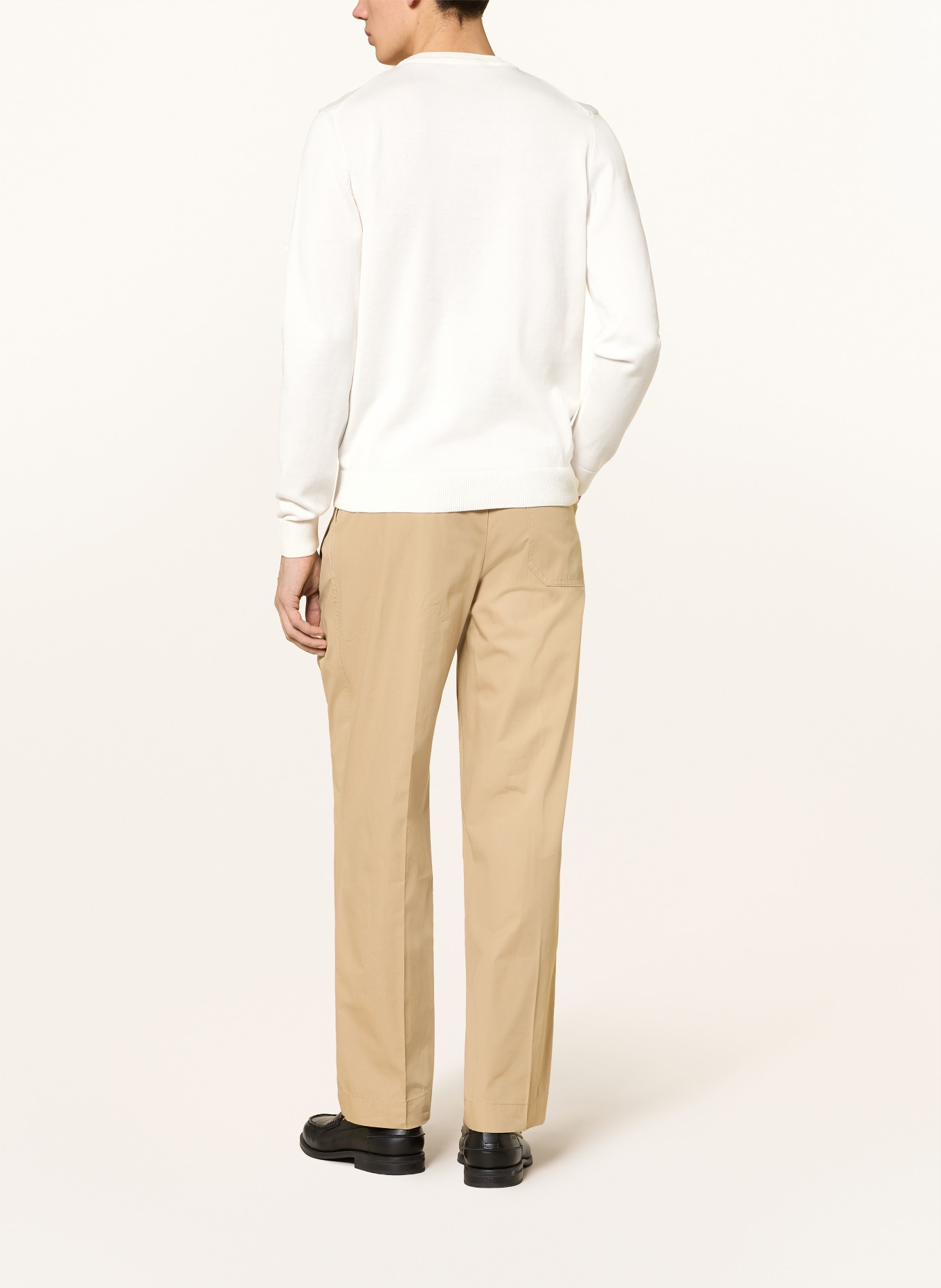 HUGO Pullover SAN CASSIUS: WEISS / SCHWARZ